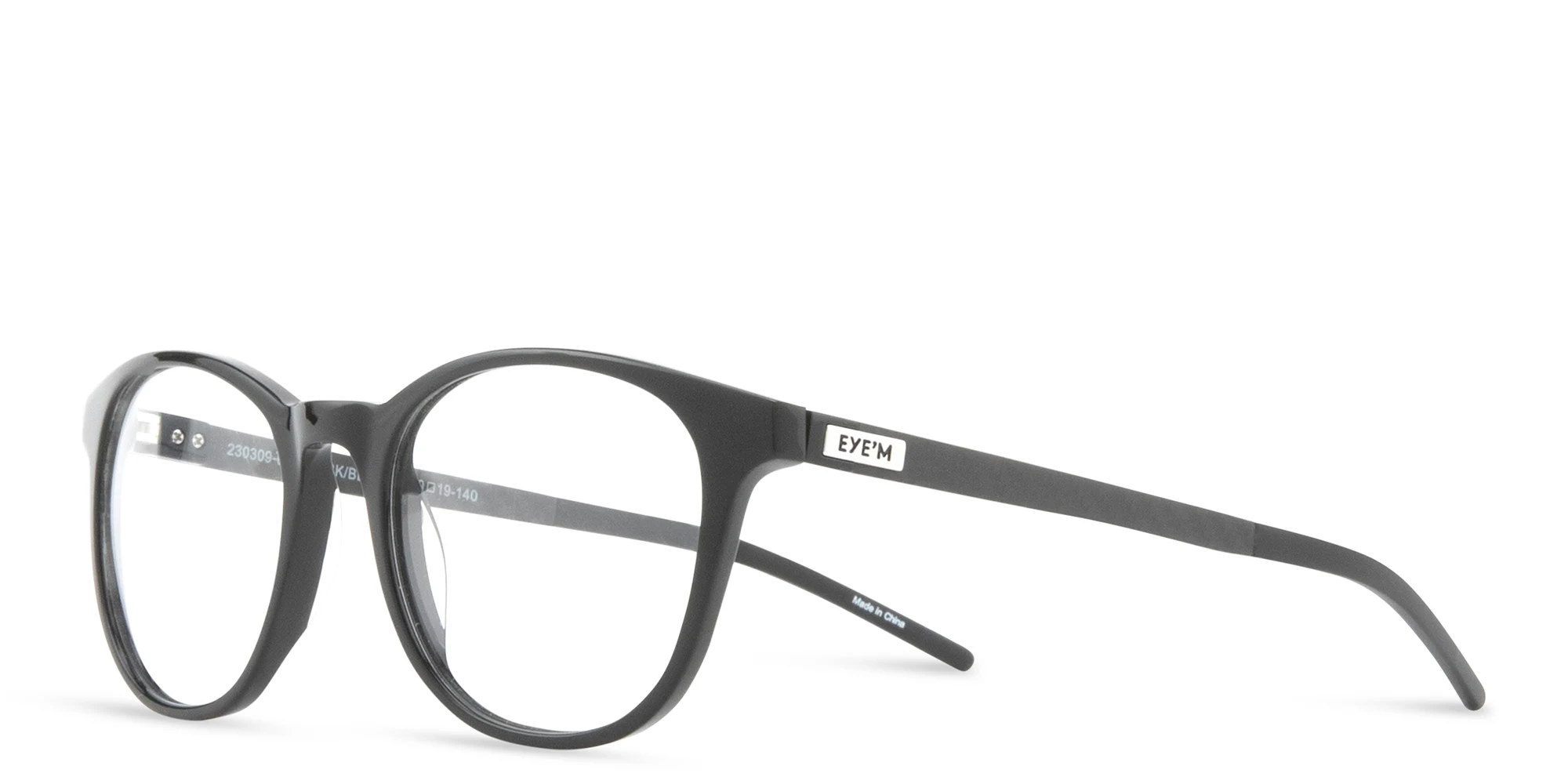 Shop EYE'M Unisex Round Eyeglasses in Black online.