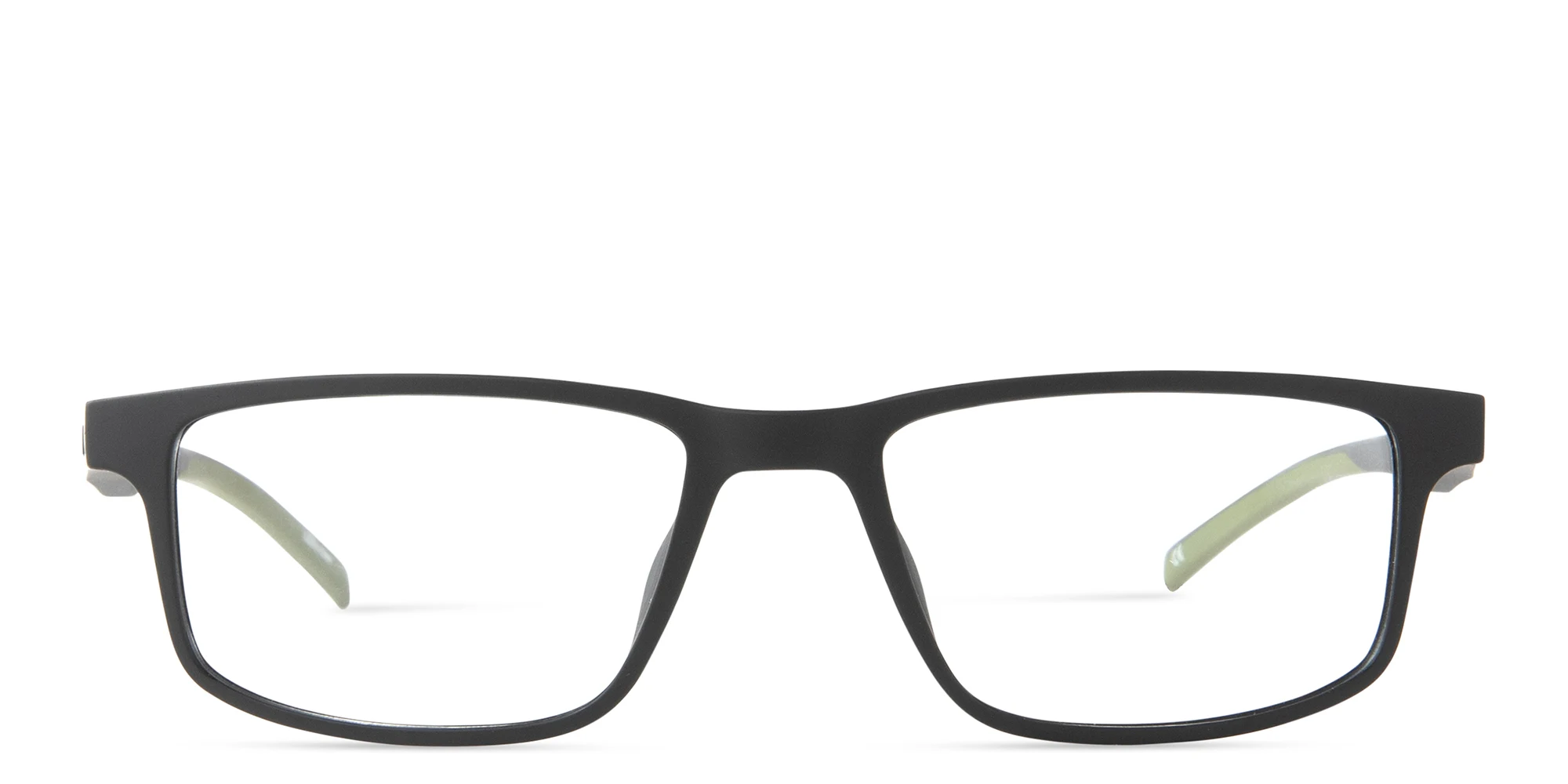 Shop EYE'M Clip-On Rectangle Eyeglasses in Rubber Black online.