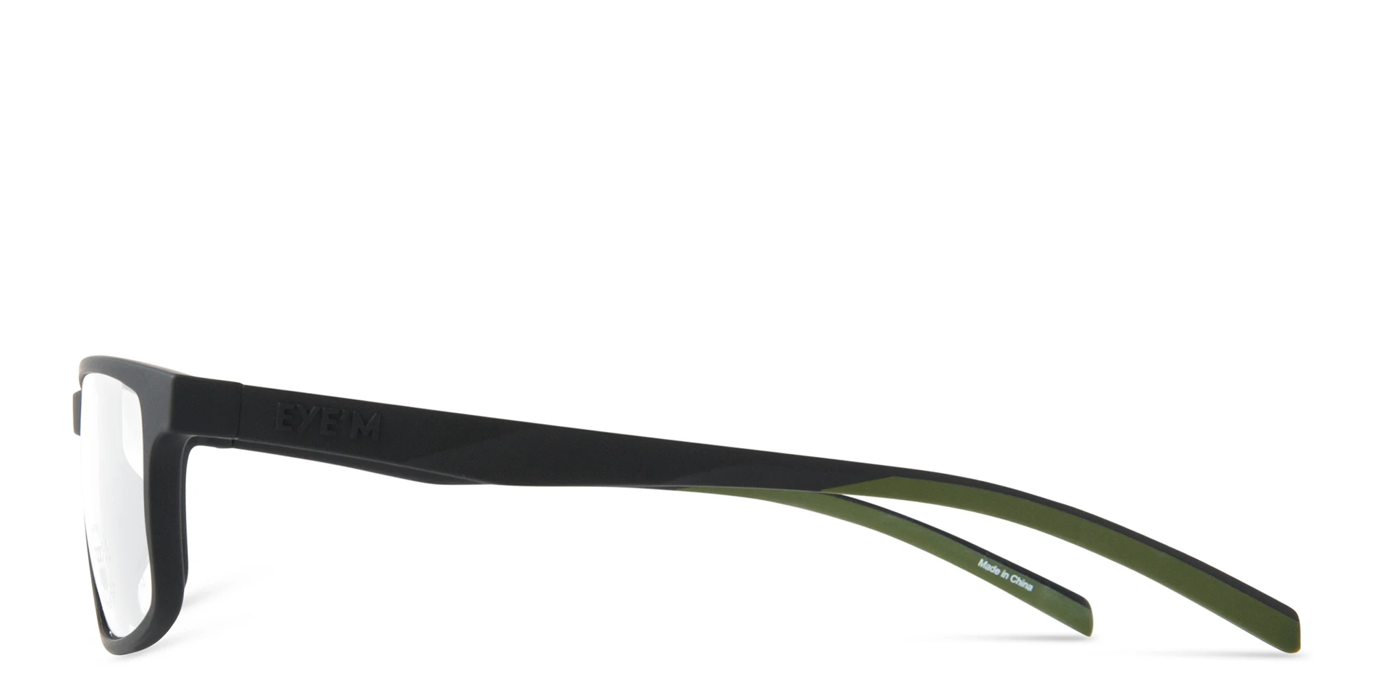 Shop EYE'M Clip-On Rectangle Eyeglasses in Rubber Black online.