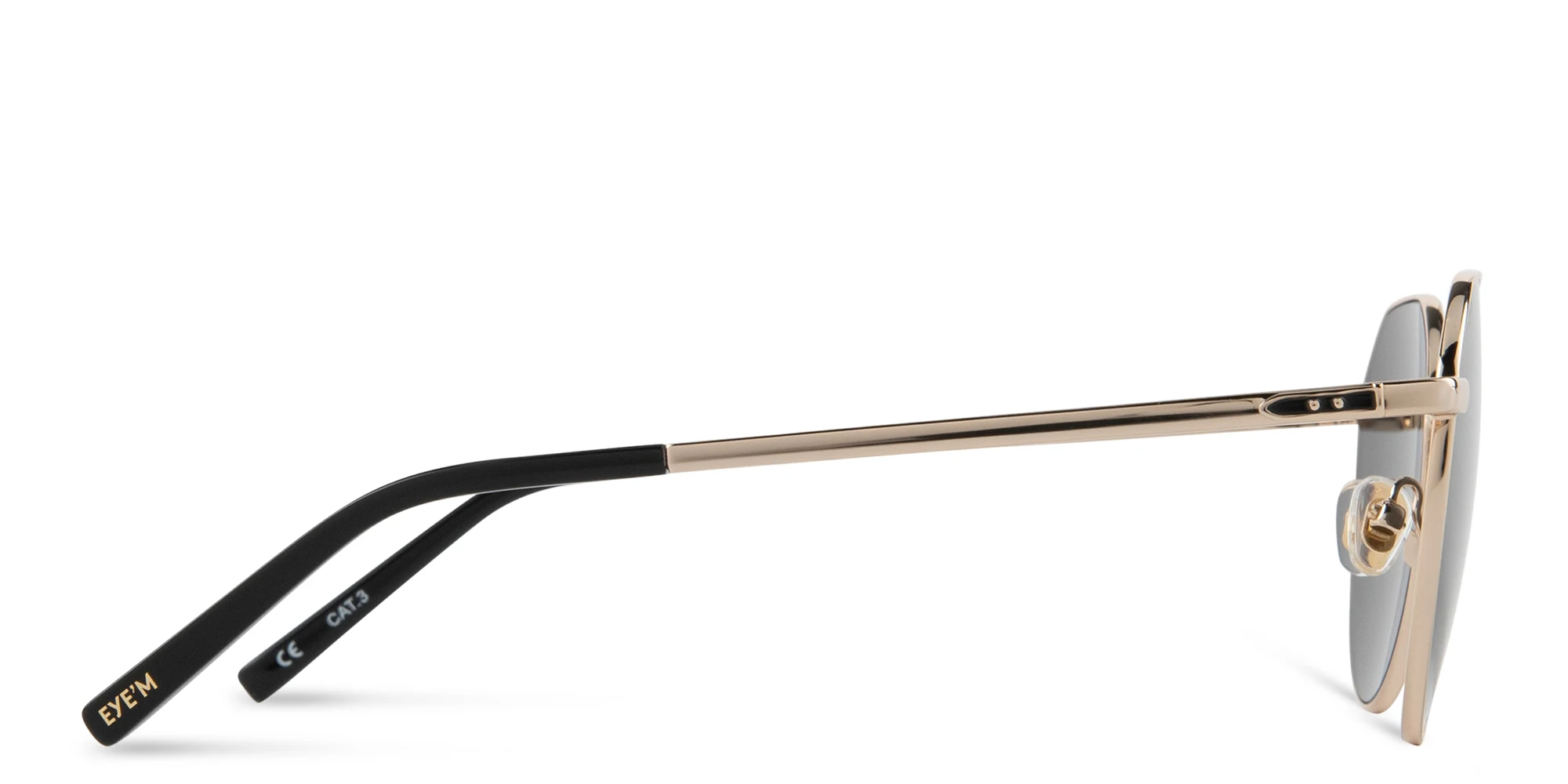 Shop EYE'M Round Sunglasses in Gold online.