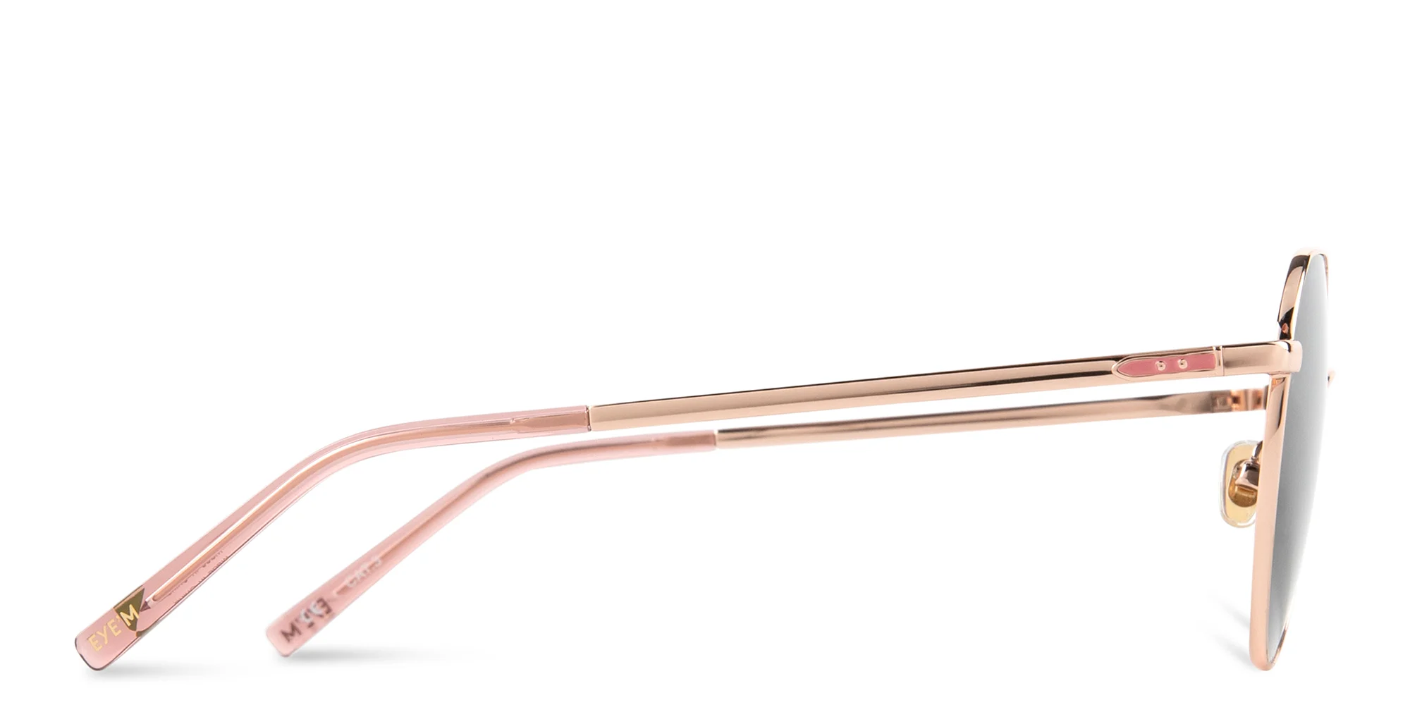 Shop EYE'M Round Sunglasses in Rose Gold online.