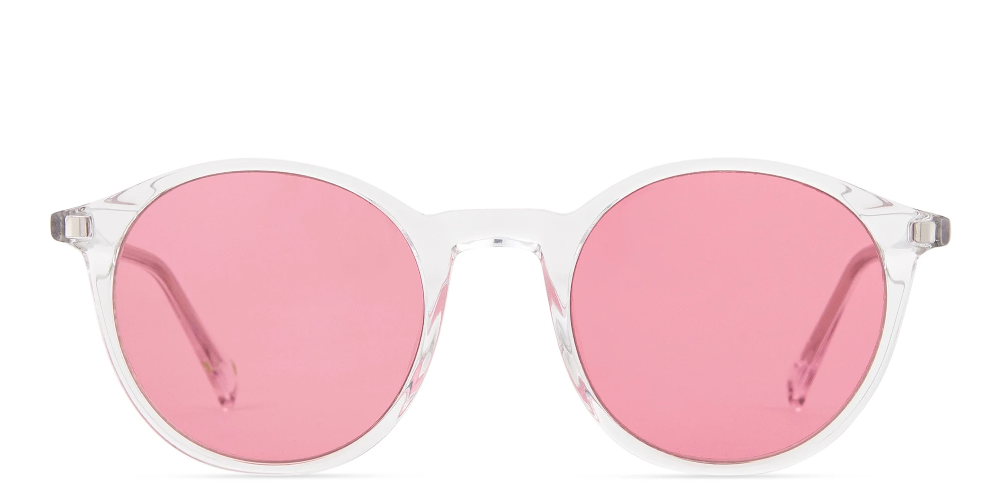 Shop EYE'M Round Sunglasses in Clear online.
