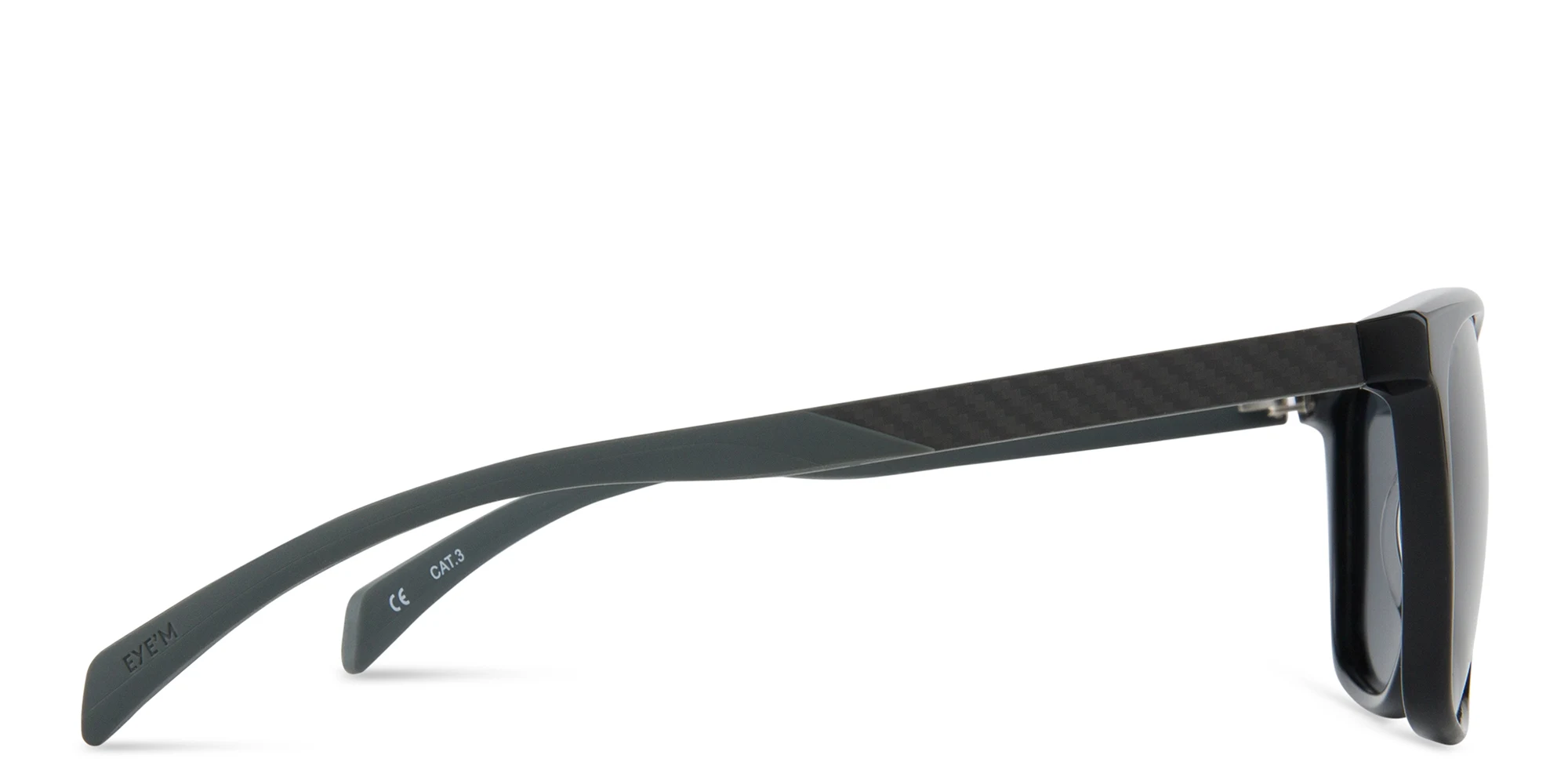 Shop EYE'M Unisex Square Sunglasses in Black online.