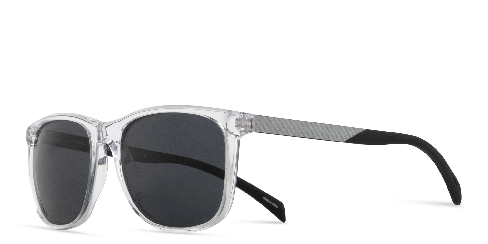 Shop EYE'M Unisex Square Sunglasses in Clear online.