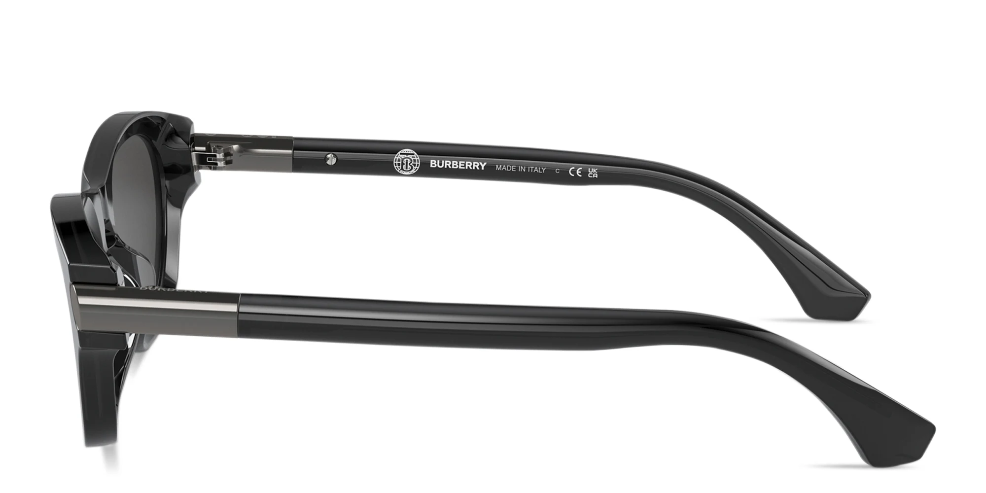 Shop BURBERRY Logo Signature Irregular Sunglasses in Grey online.