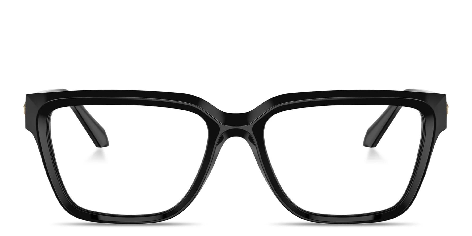Shop VERSACE Medusa Rectangle Eyeglasses in Black online.