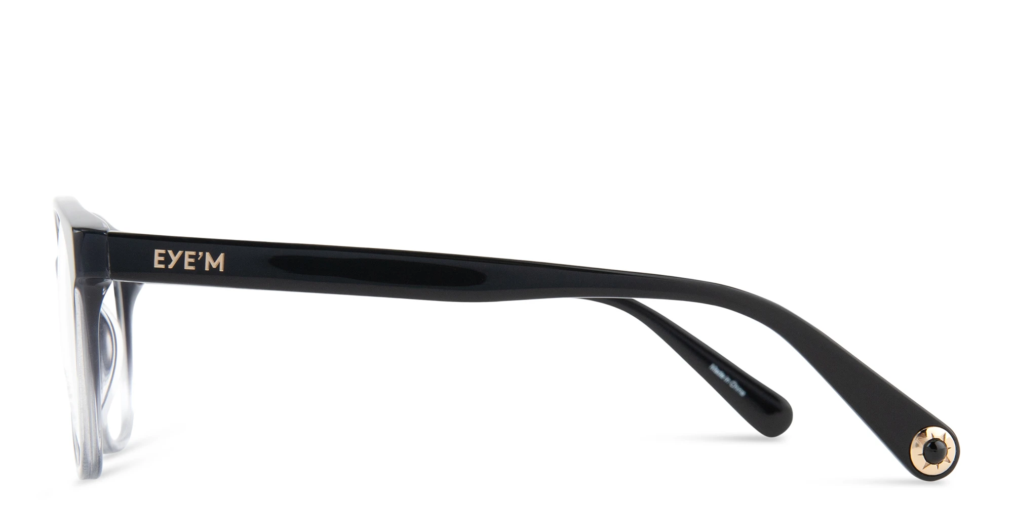 Shop EYE'M Round Eyeglasses in Gradient Black online.