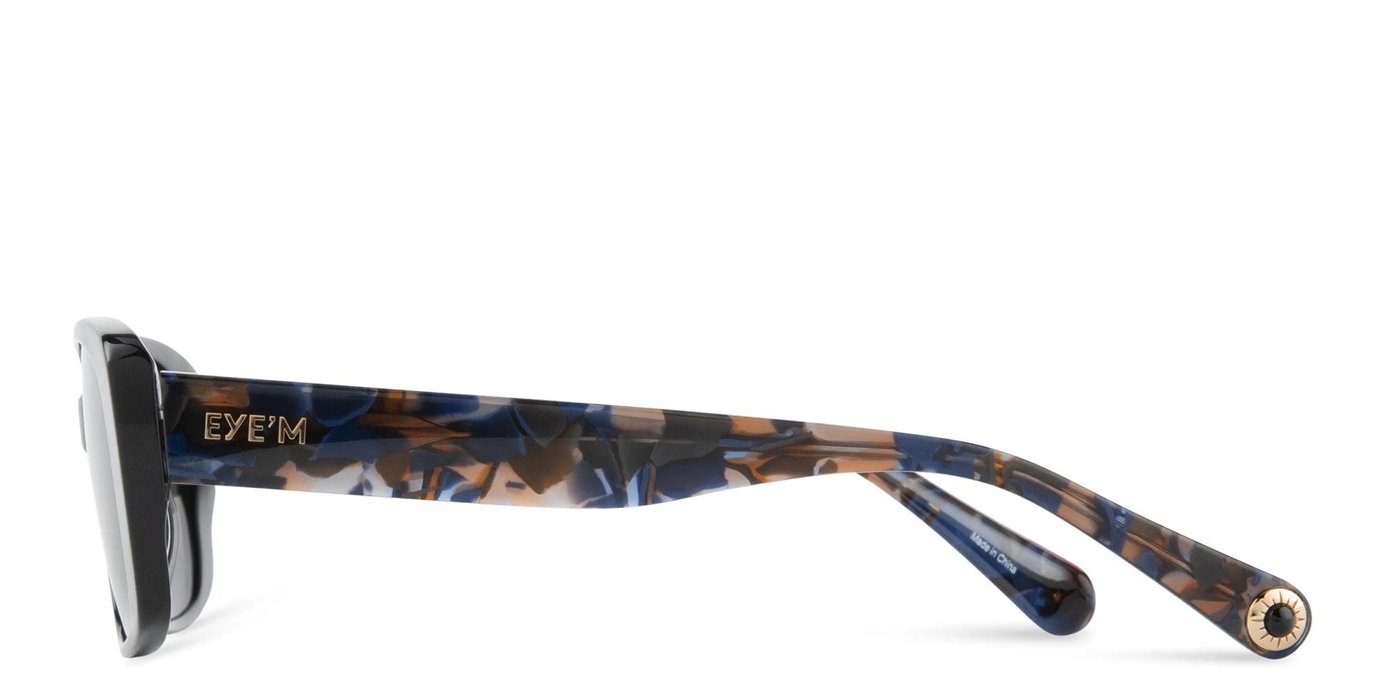 Shop EYE'M Rectangle Sunglasses in Solid Black online.