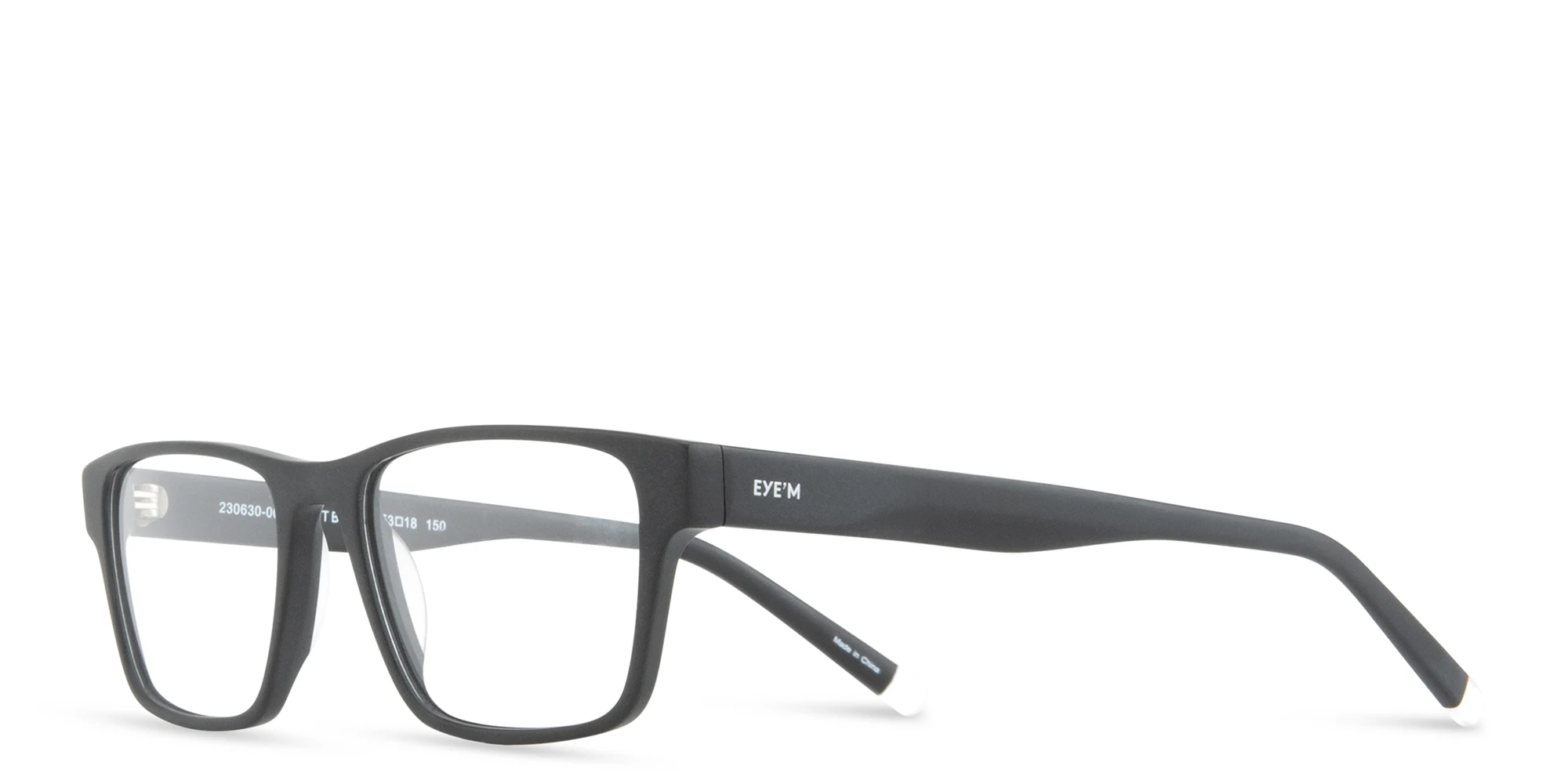 Shop EYE'M Square Eyeglasses in Black online.