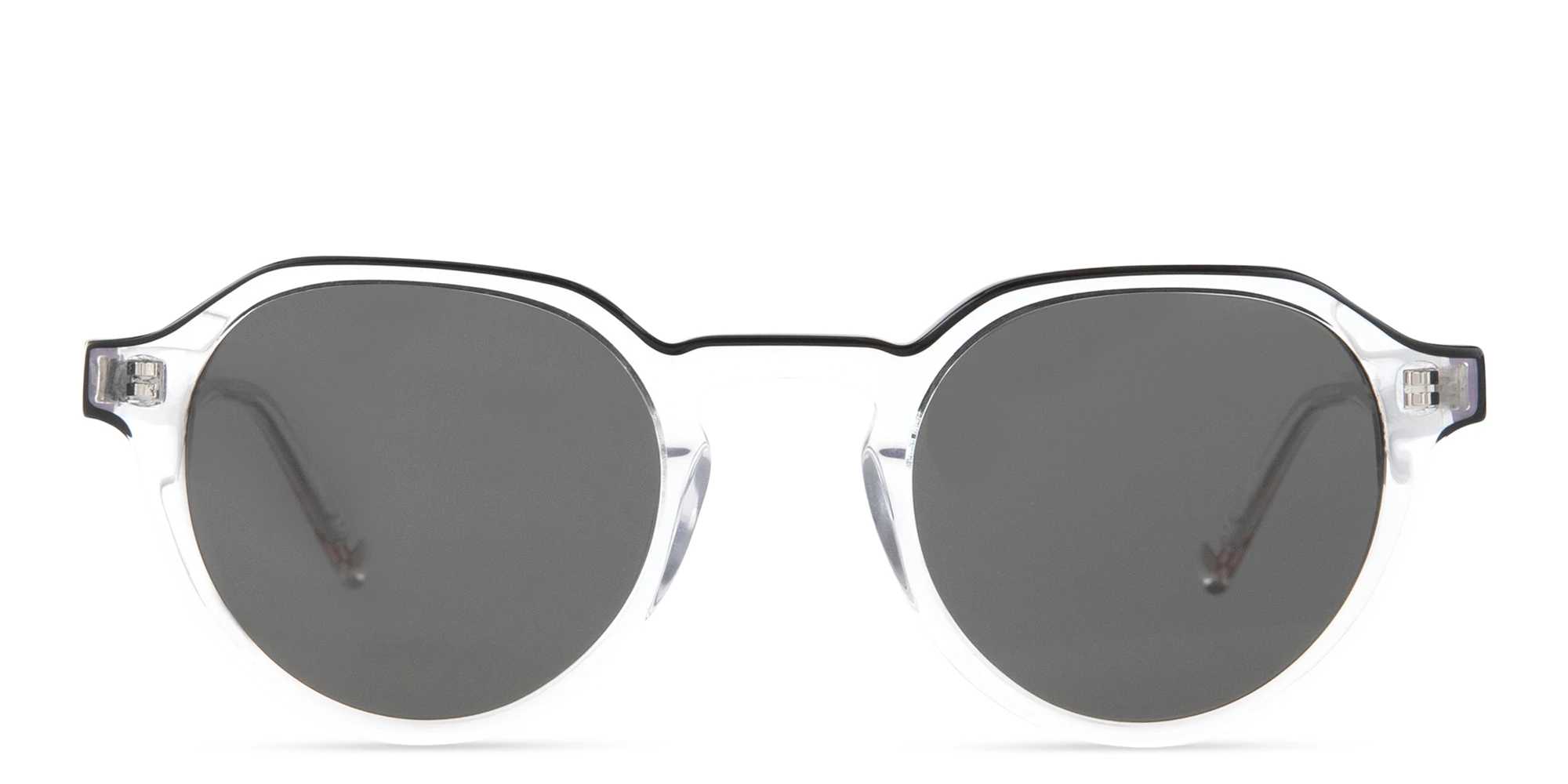 Shop EYE'M Round Sunglasses in Clear online.