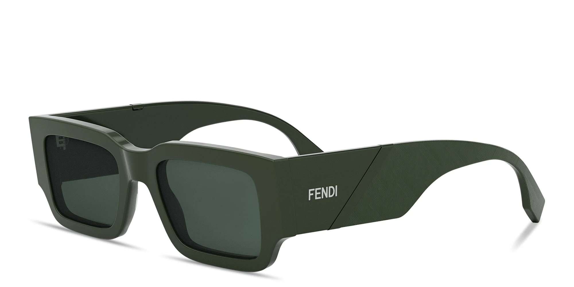 تسوق نظارات شمسية فندي دياغونال بإطار مستطيل فيندي بلون أخضر أونلاين.