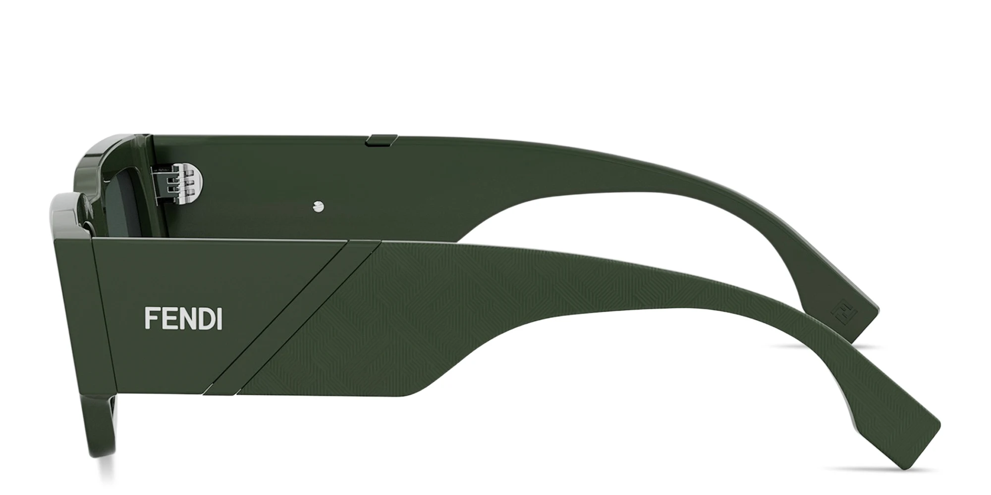 Shop FENDI Fendi Diagonal Rectangle Sunglasses in Green online.