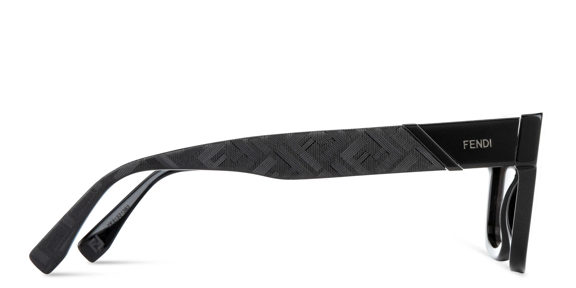 Shop FENDI Diagonal Square Sunglasses in Black online.