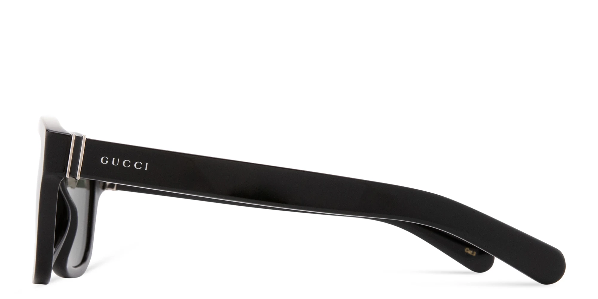 Shop GUCCI Web Square Sunglasses in Black online.