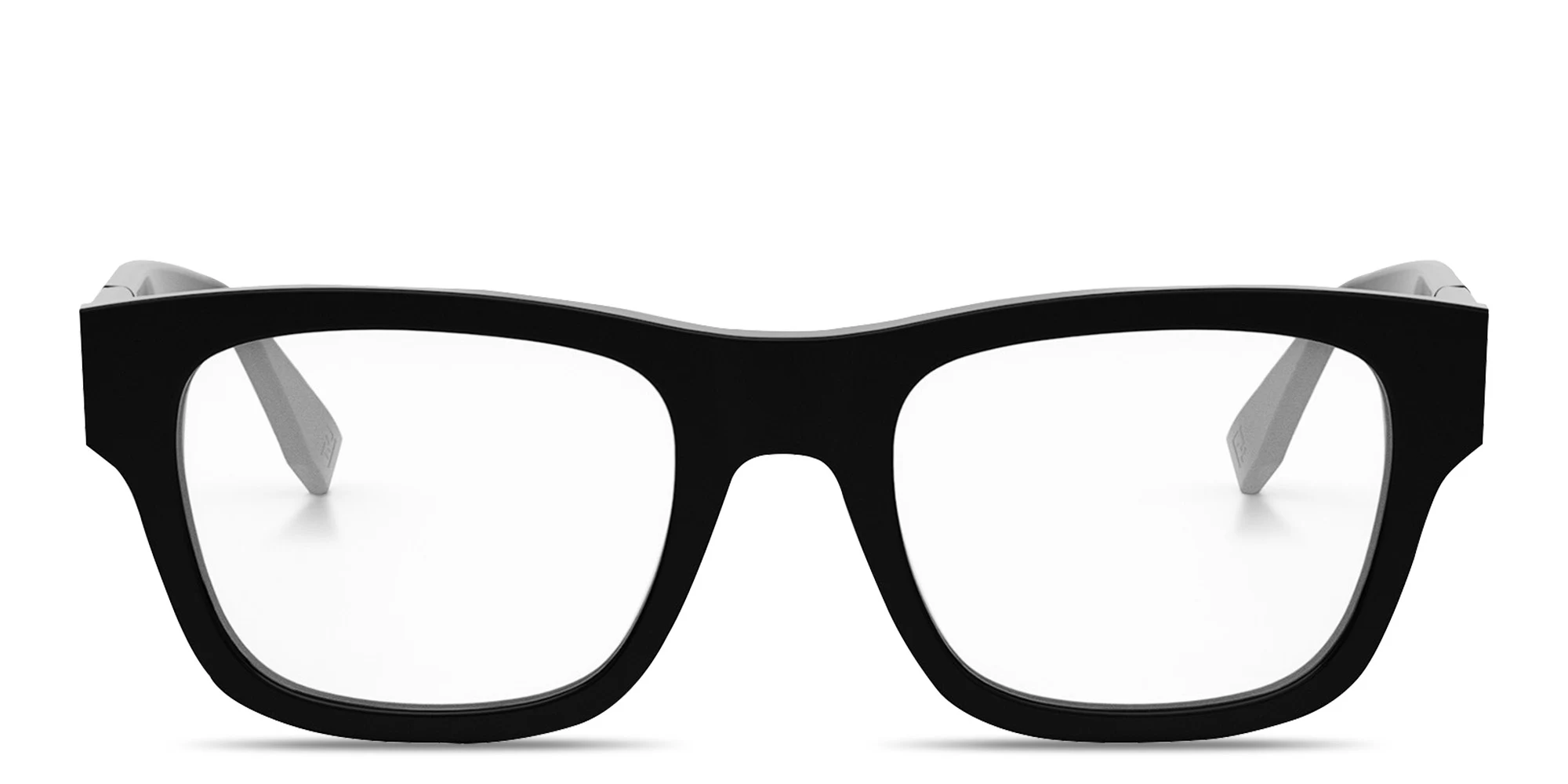 Shop FENDI Fendi Diagonal Black Rectangular Eyeglasses in Black online.