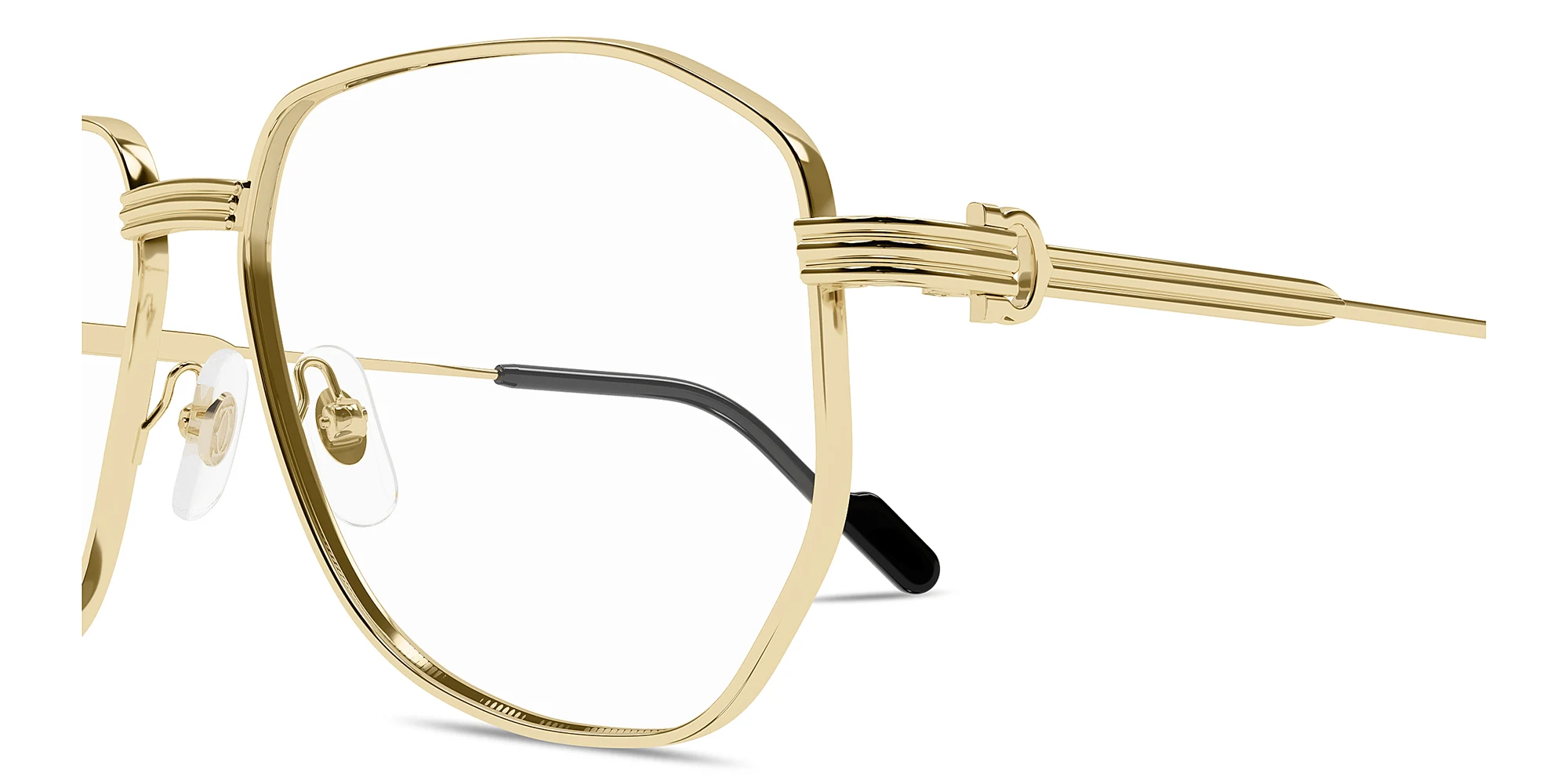 Shop Cartier Première de Cartier Wide Aviator Eyeglasses in Gold online.