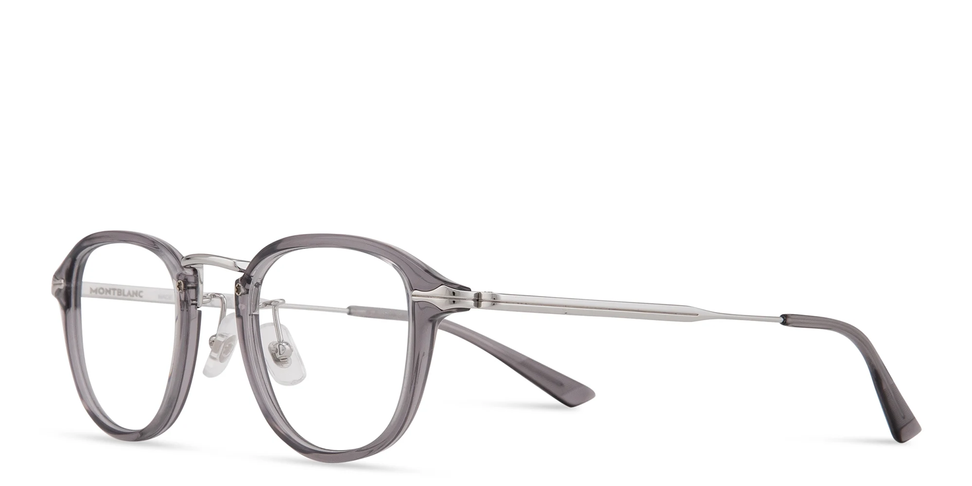 Shop MONTBLANC Nib Round Eyeglasses in Grey online.
