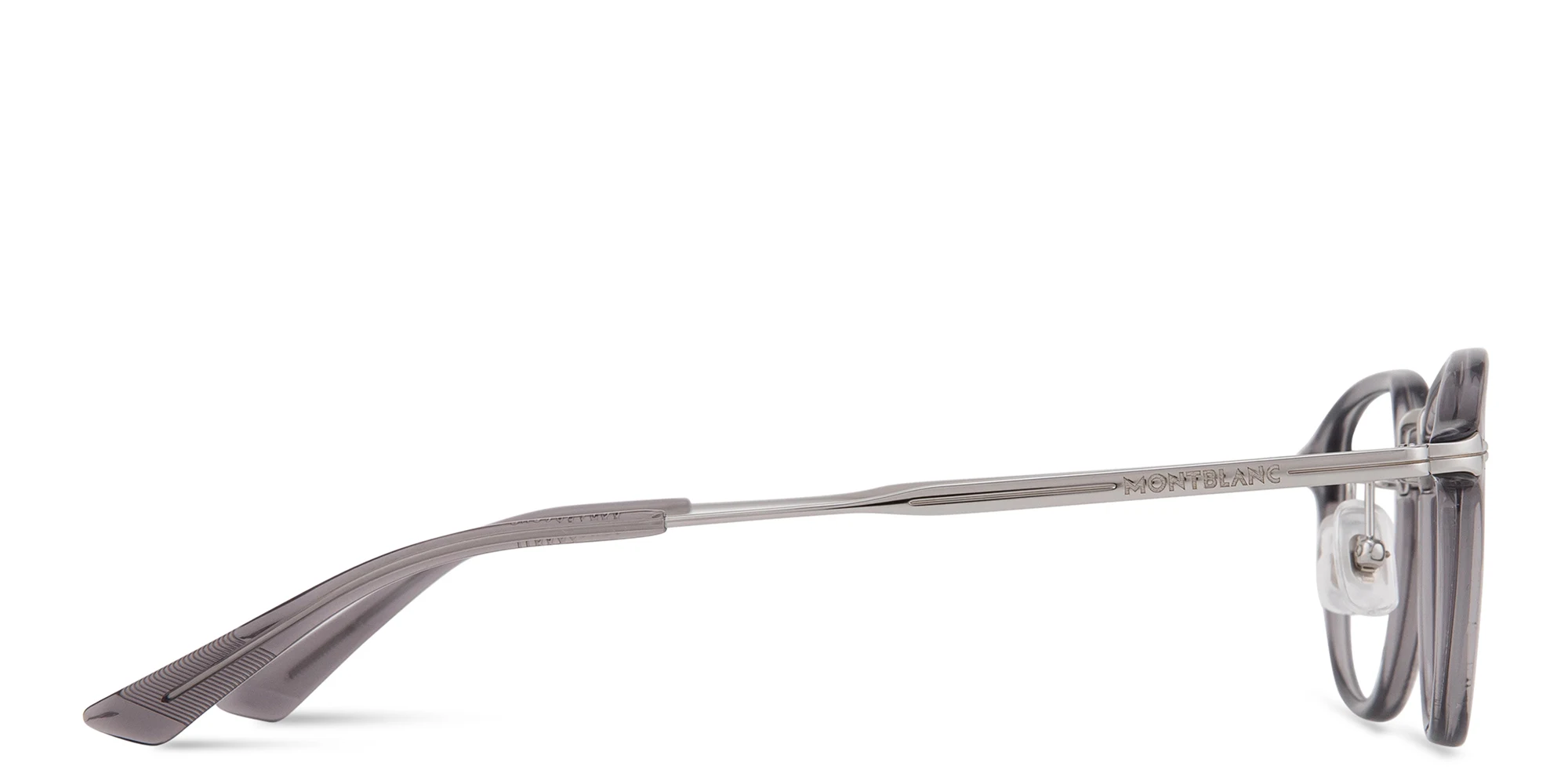Shop MONTBLANC Nib Round Eyeglasses in Grey online.