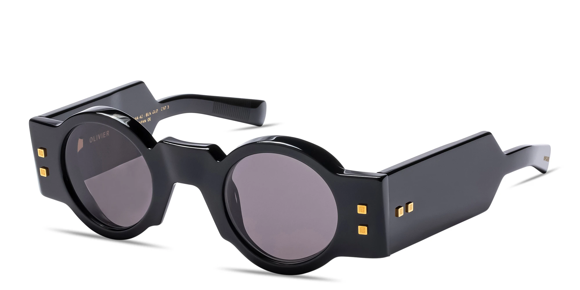 Shop BALMAIN Olivier Unisex Round Sunglasses in Black online.