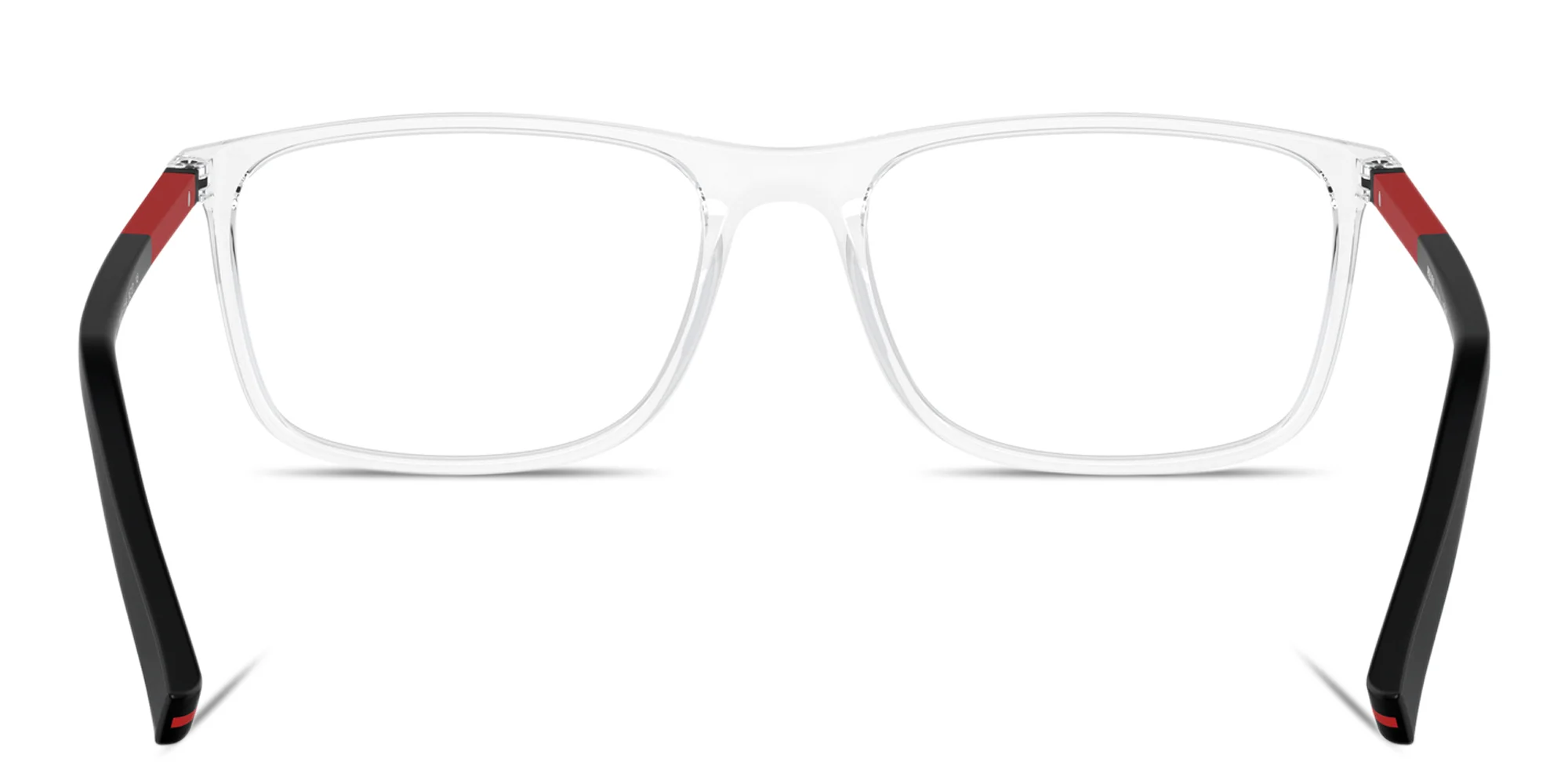 Shop PRADA Wide Rectangle Eyeglasses in Clear online.