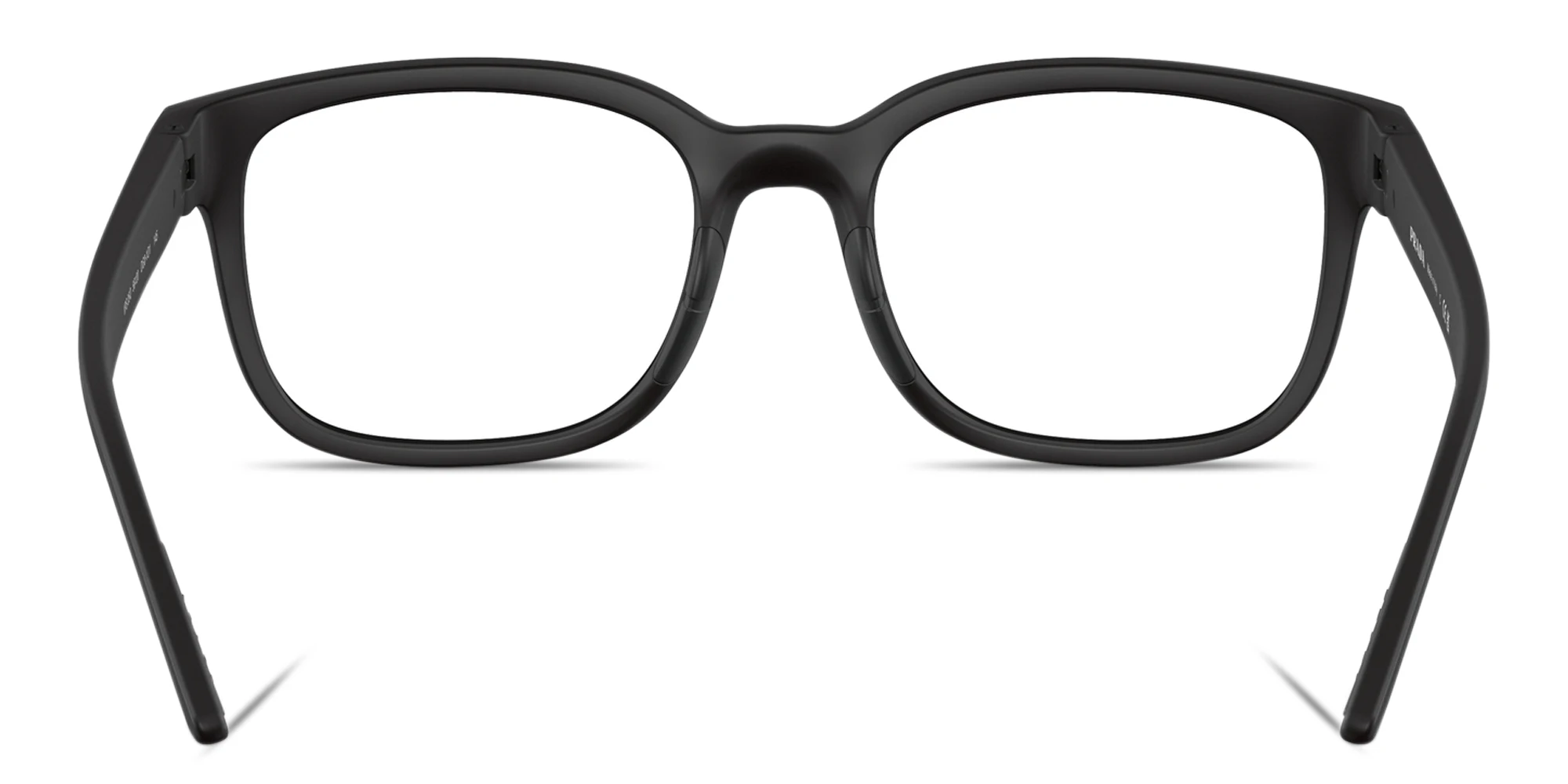 Shop Prada Linea Rossa Wide Square Eyeglasses in Black online.