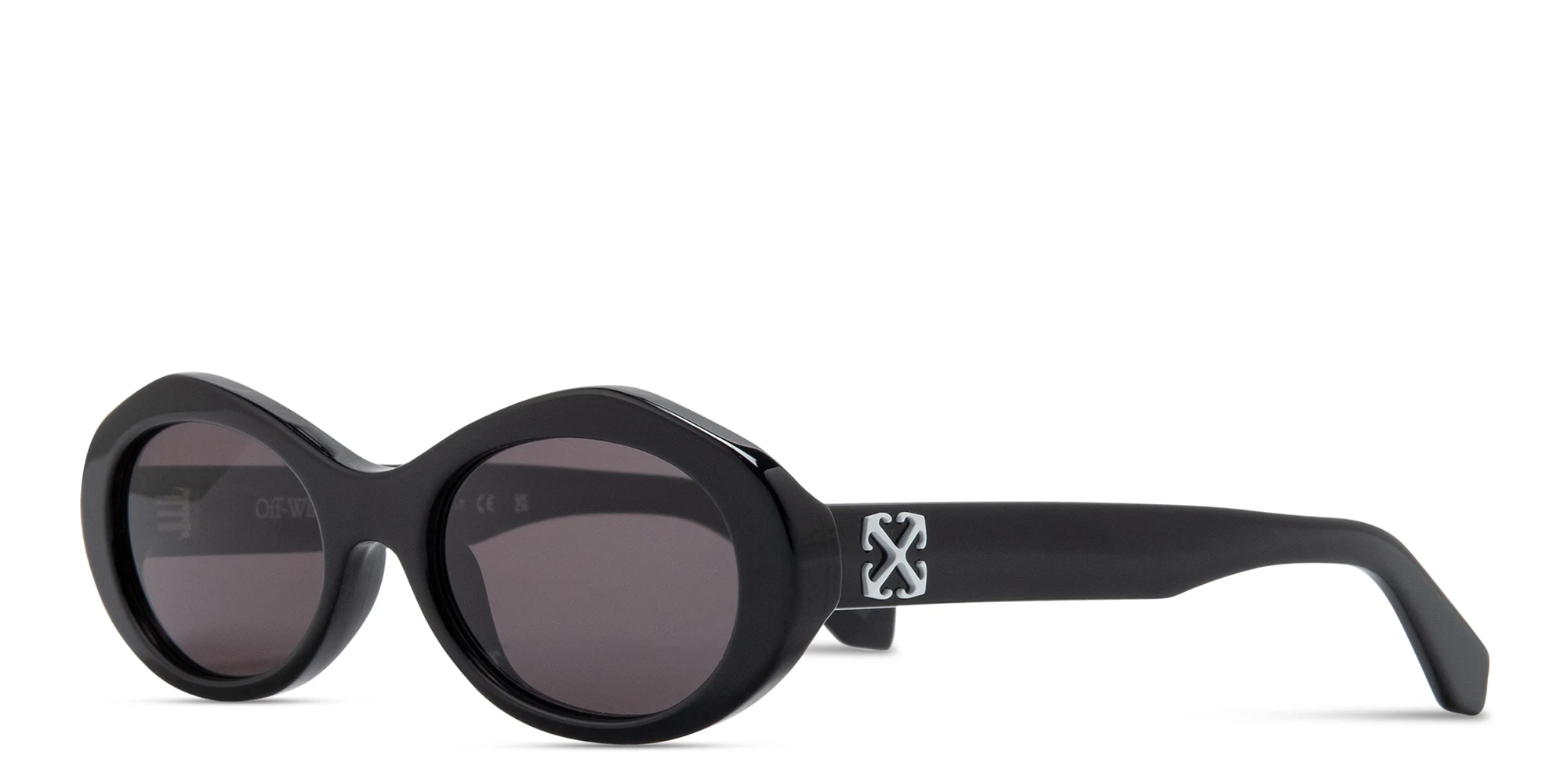 Shop OFF WHITE Edison Unisex Oval Sunglasses in Black online.