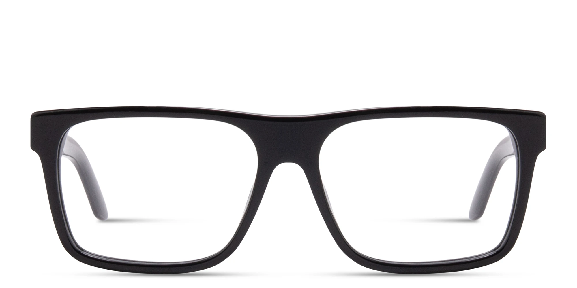Shop OFF WHITE Logo Signature Unisex Wide Rectangle Eyeglasses in Black online.