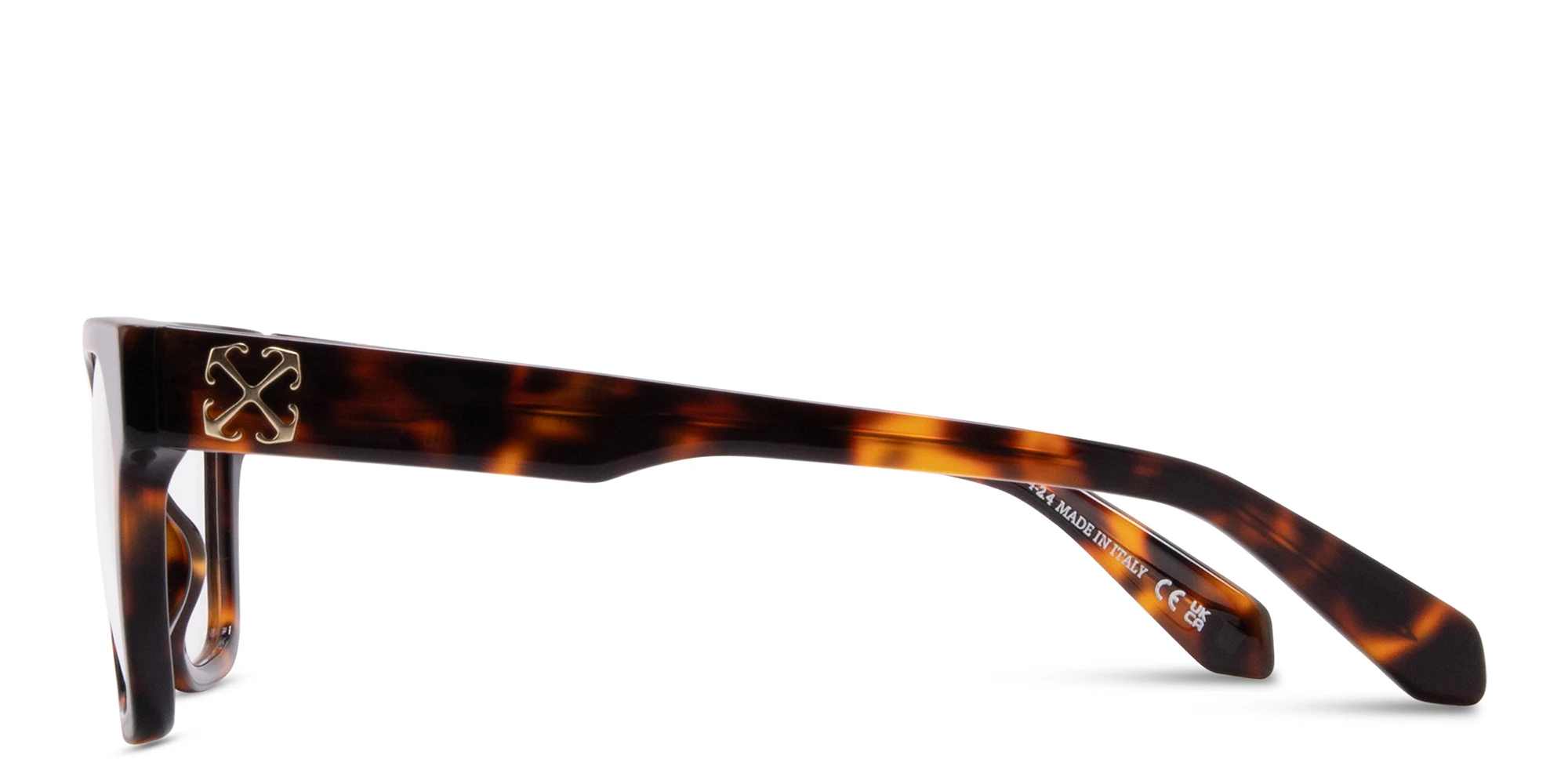 Shop OFF WHITE Arrows Motif Unisex Square Eyeglasses in Havana online.