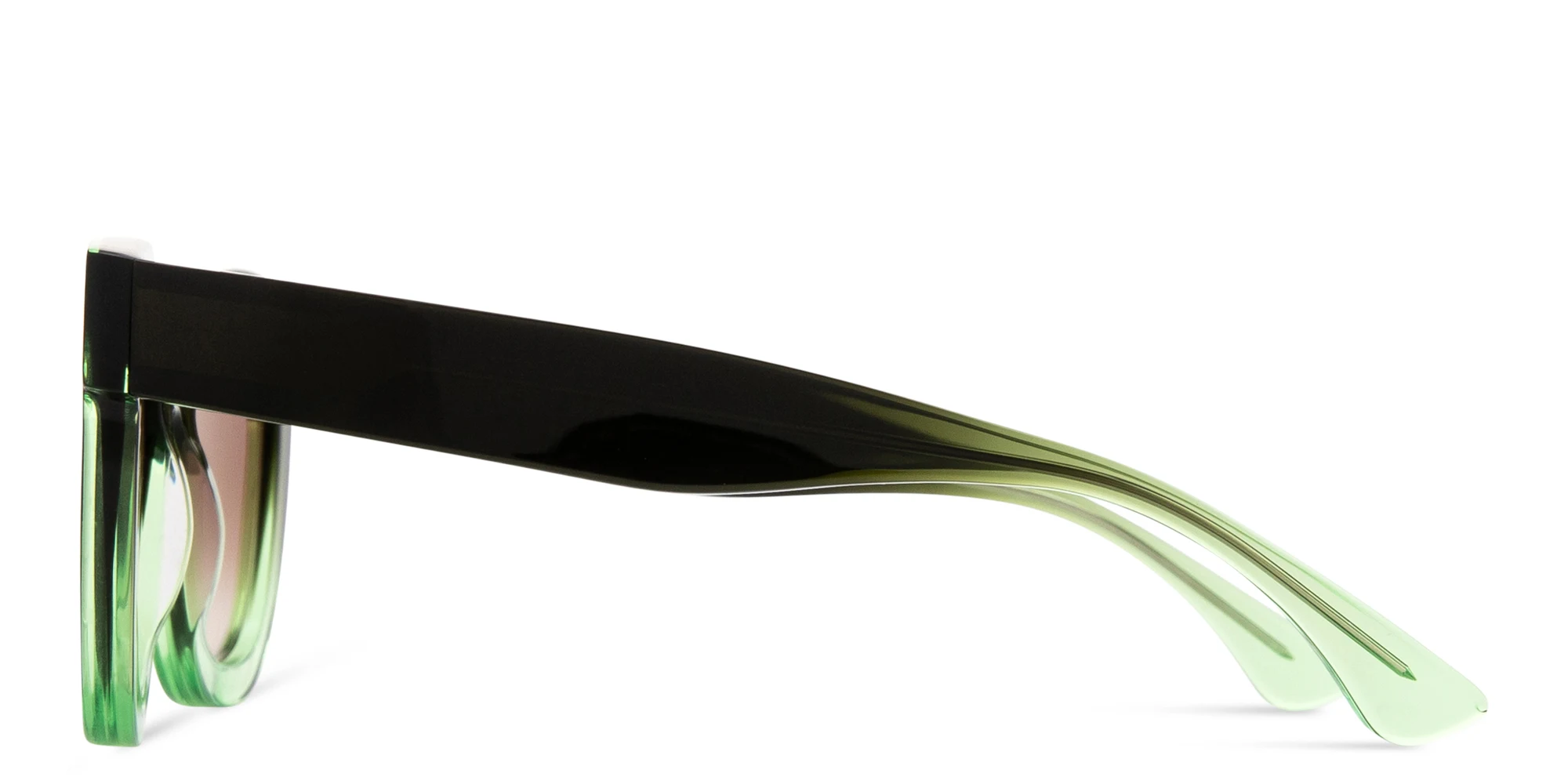 Shop THIERRY LASRY Gambly Rectangle Sunglasses in Transparent Green online.