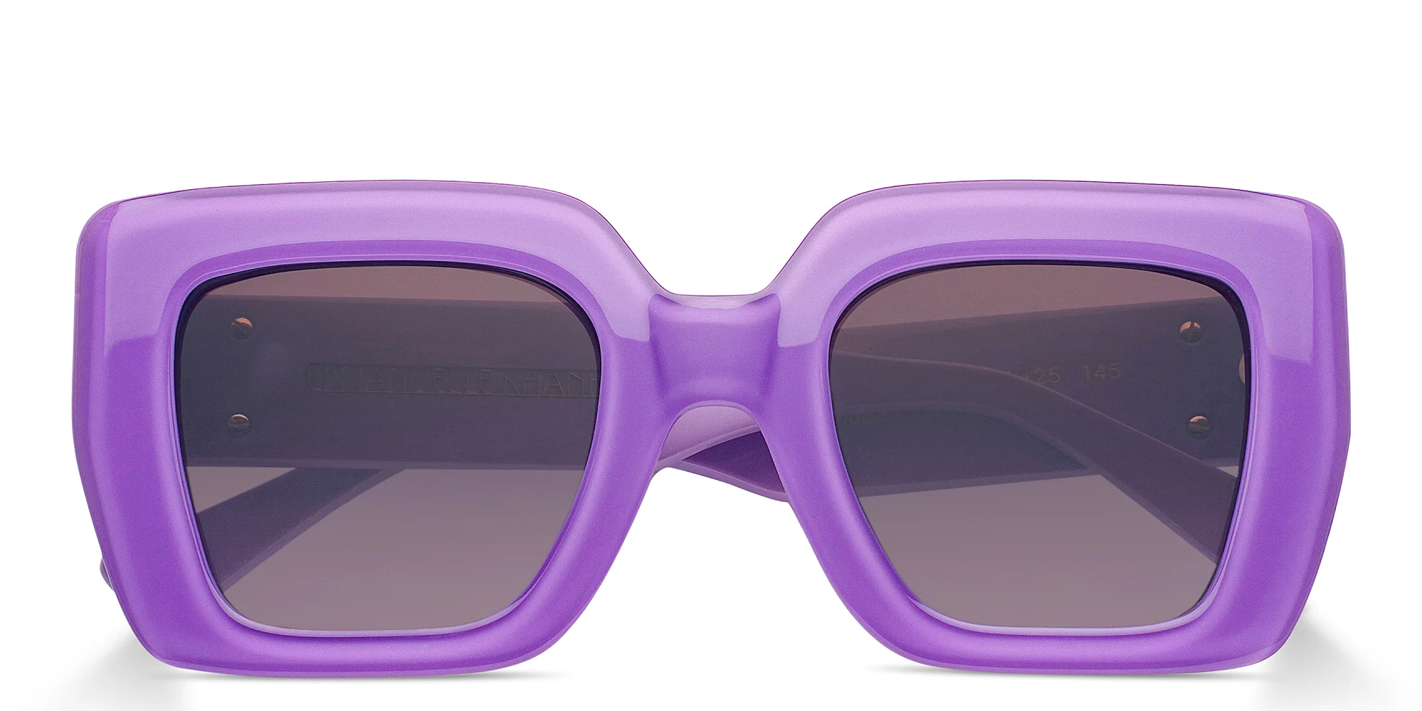 Shop Emmanuelle Khanh Midnight Oversized Square Sunglasses in Purple online.