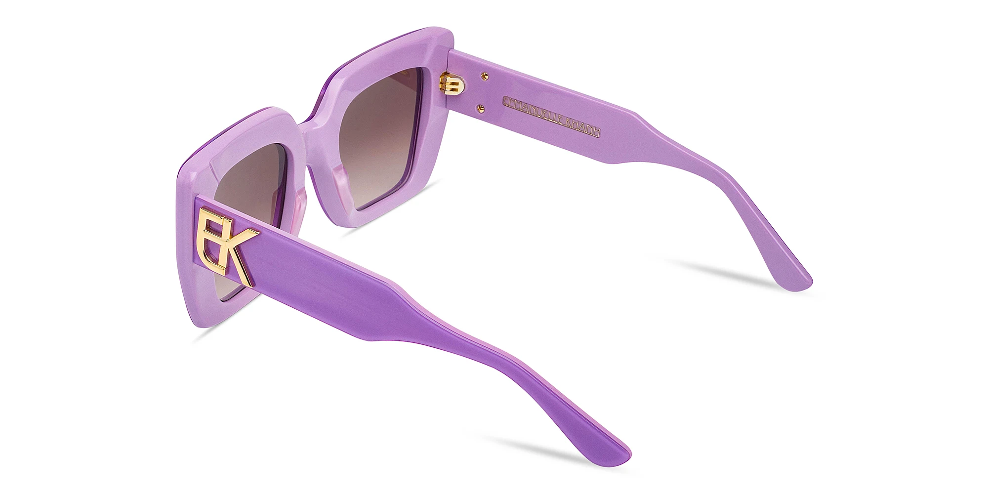 Shop Emmanuelle Khanh Midnight Oversized Square Sunglasses in Purple online.