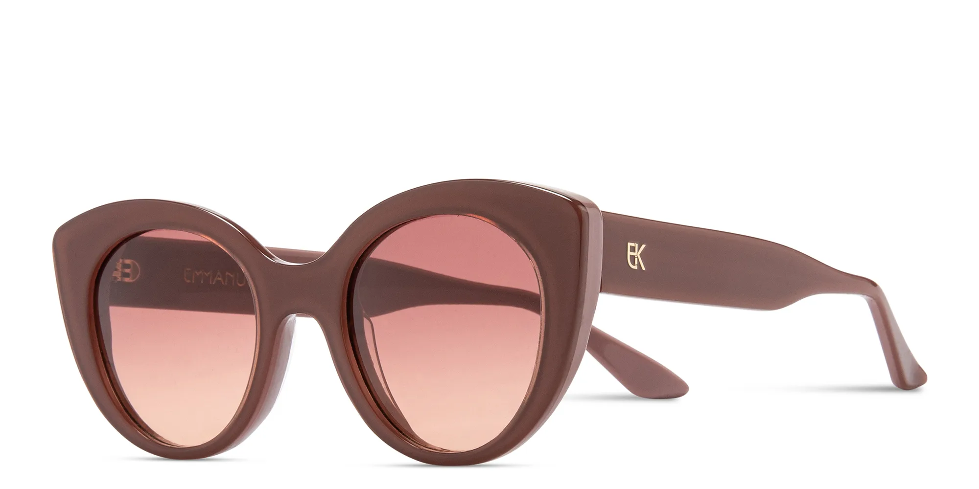 Shop Emmanuelle Khanh Portia Cat-Eye Sunglasses in Havana online.