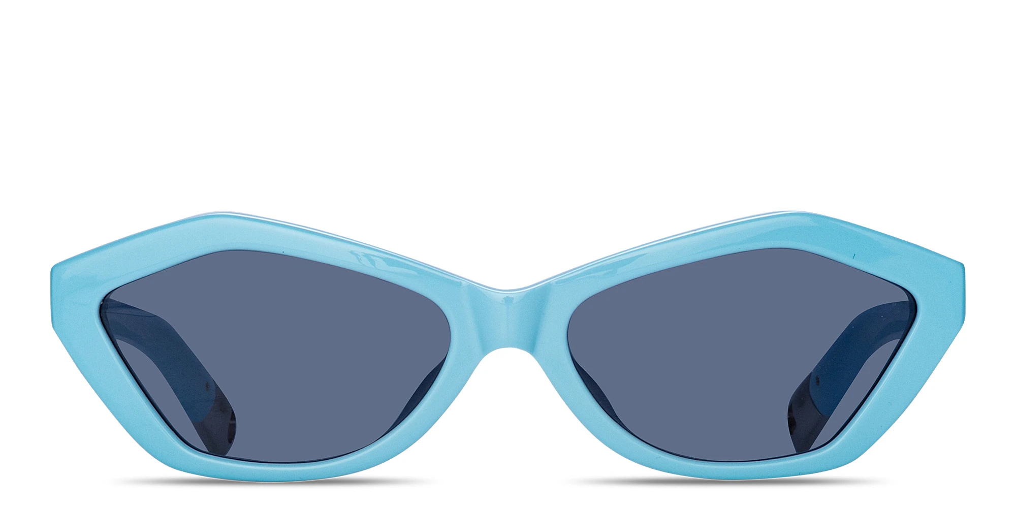 Shop JACQUEMUS Bambino Irregular Sunglasses in Blue online.