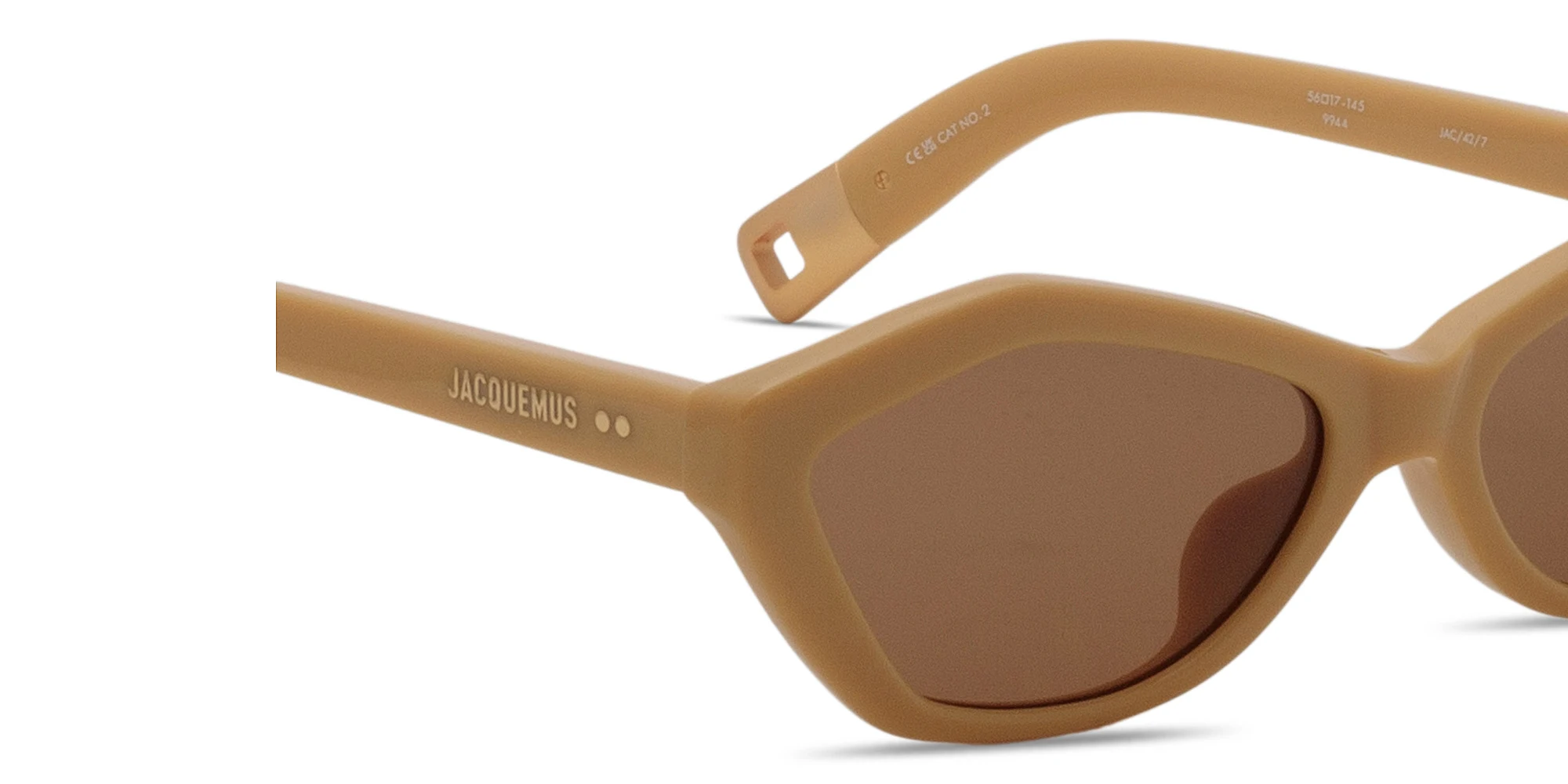 Shop JACQUEMUS Bambino Irregular Sunglasses in Caramel online.