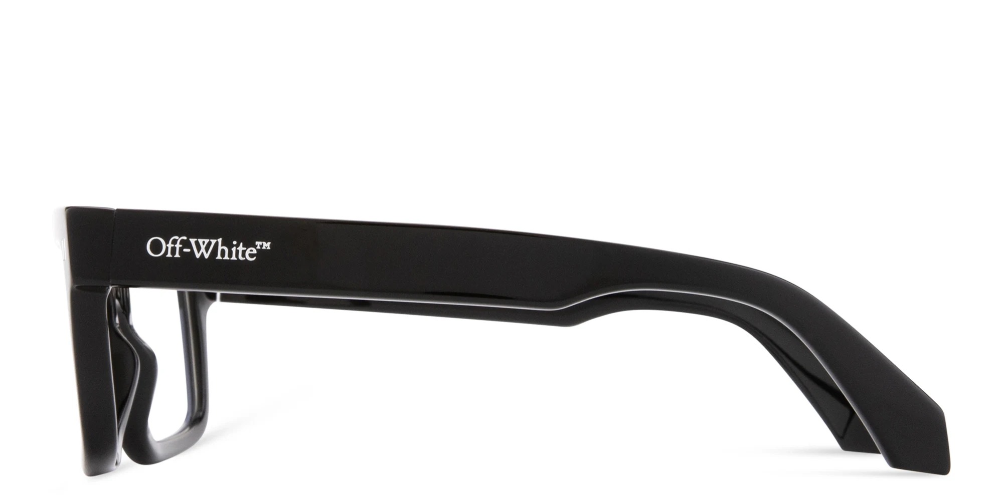 Shop OFF WHITE Clip-On Unisex Rectangle Eyeglasses in Black online.