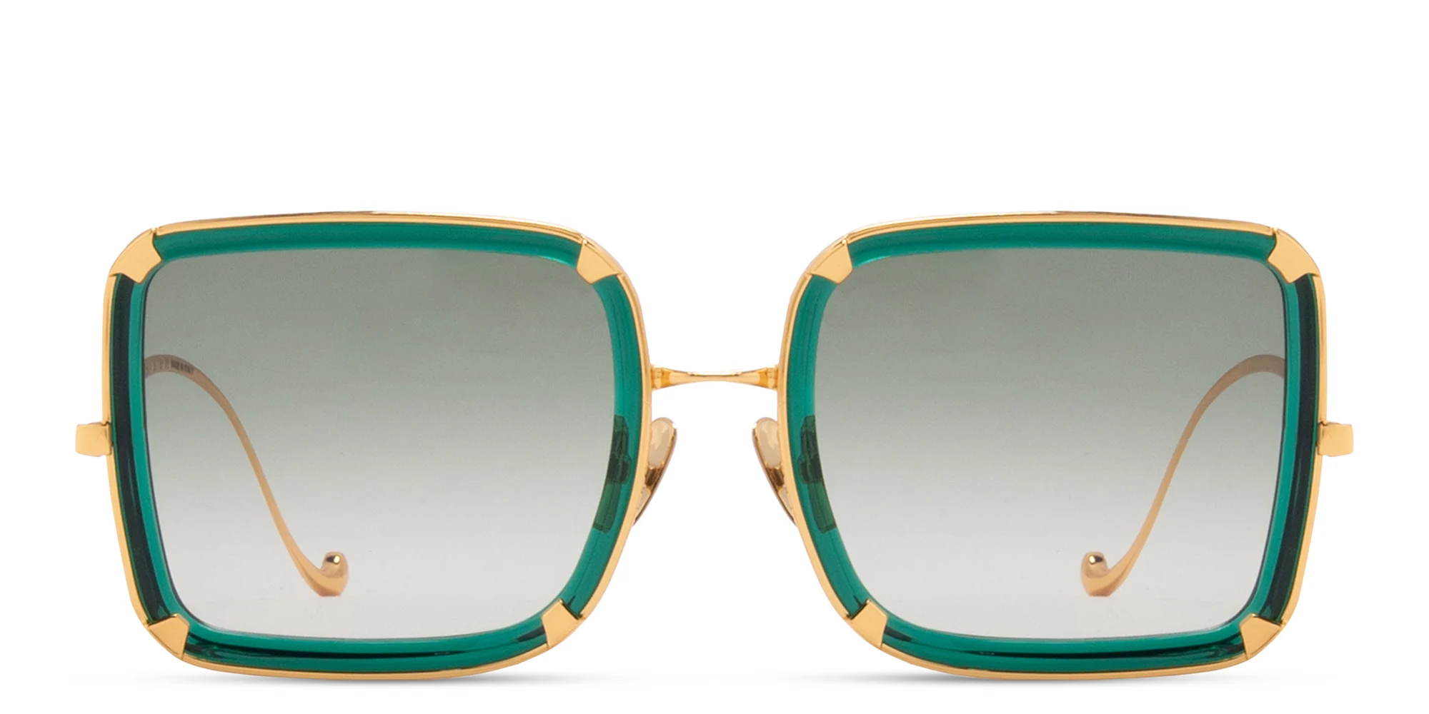 Shop ANNA KARIN KARLSSON White Moon Limited 5th Edition Oversized Square Sunglasses in Gold Green online.