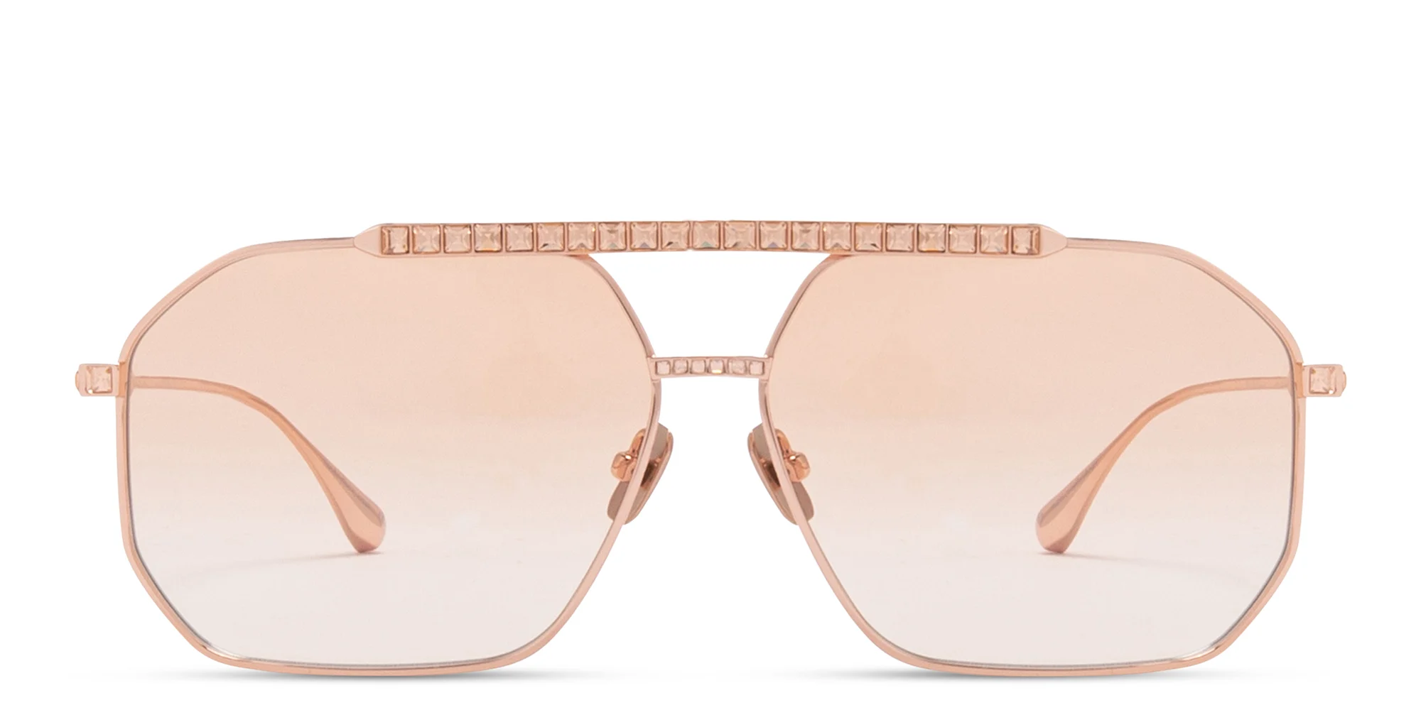 Shop ANNA KARIN KARLSSON Le Boss Limited Edition Unisex Aviator Sunglasses in Rose Gold online.