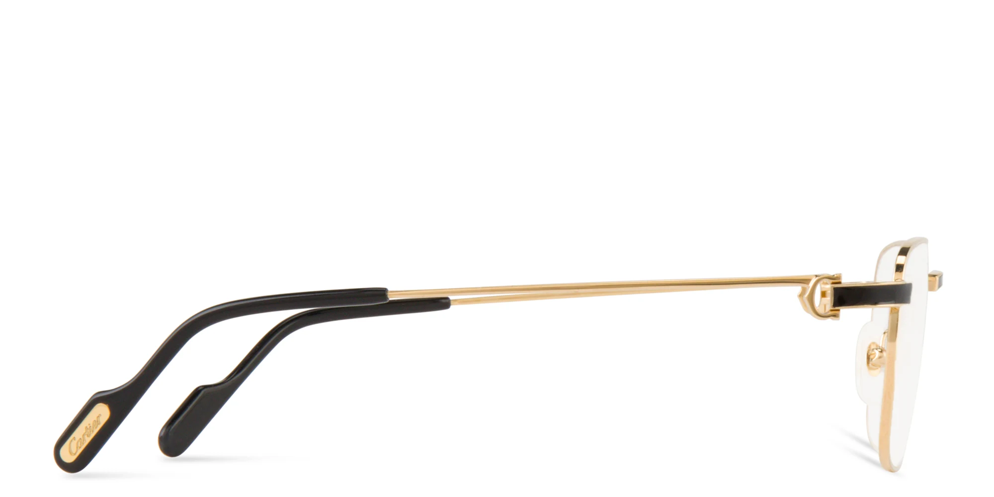 Shop Cartier Première de Cartier Square Eyeglasses in Gold online.