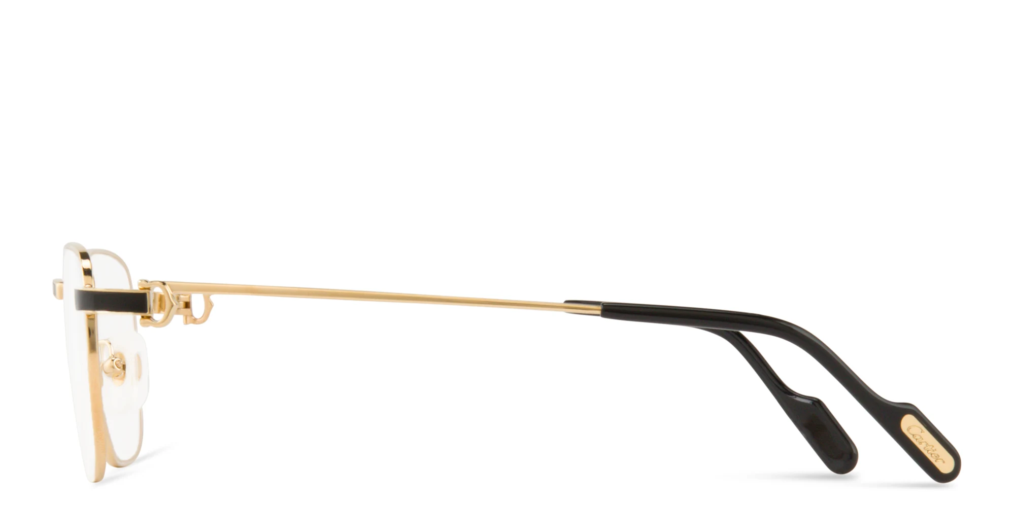 Shop Cartier Première de Cartier Square Eyeglasses in Gold online.