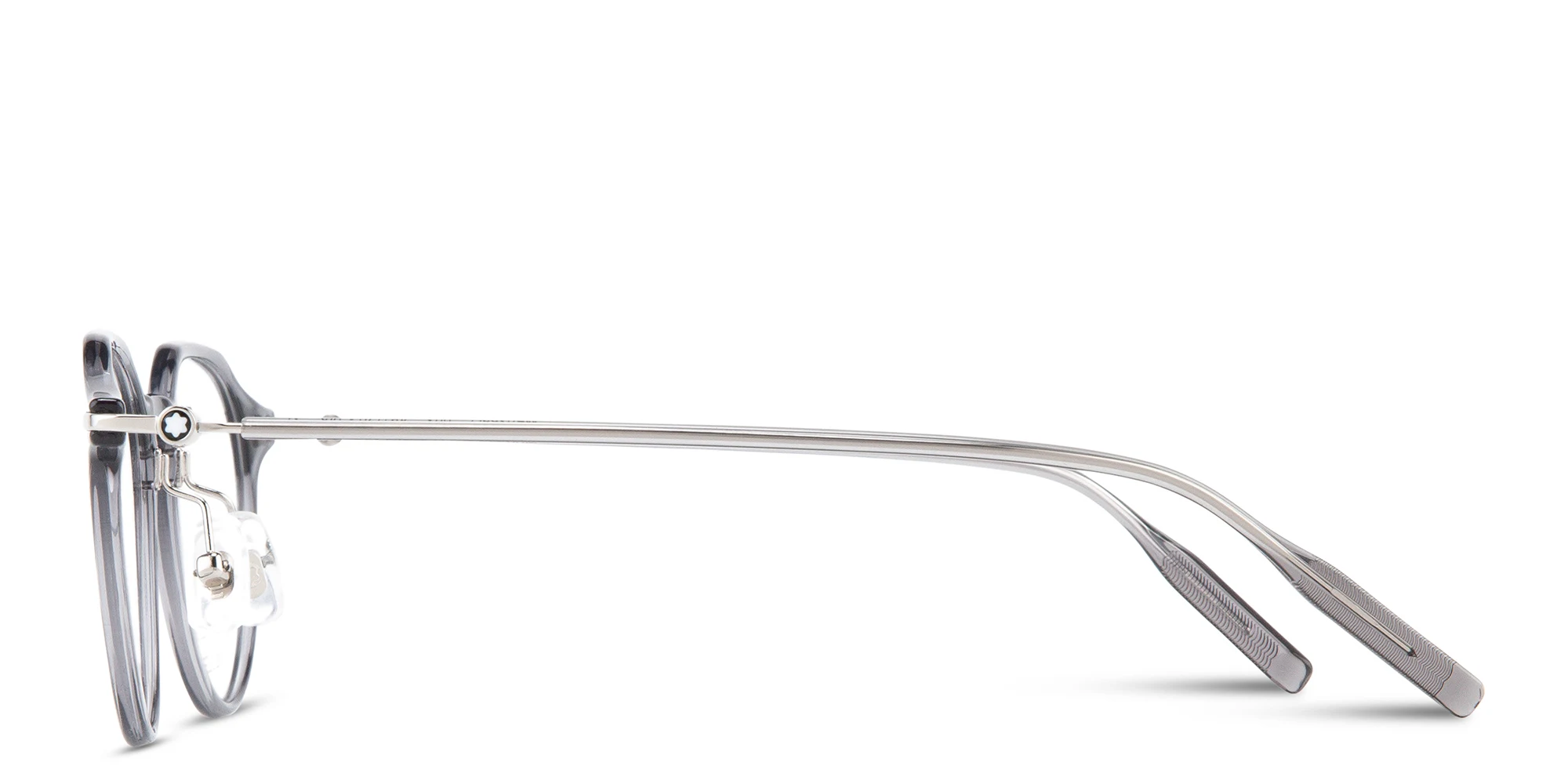 Shop MONTBLANC Snowcap Panthos Eyeglasses in Grey online.