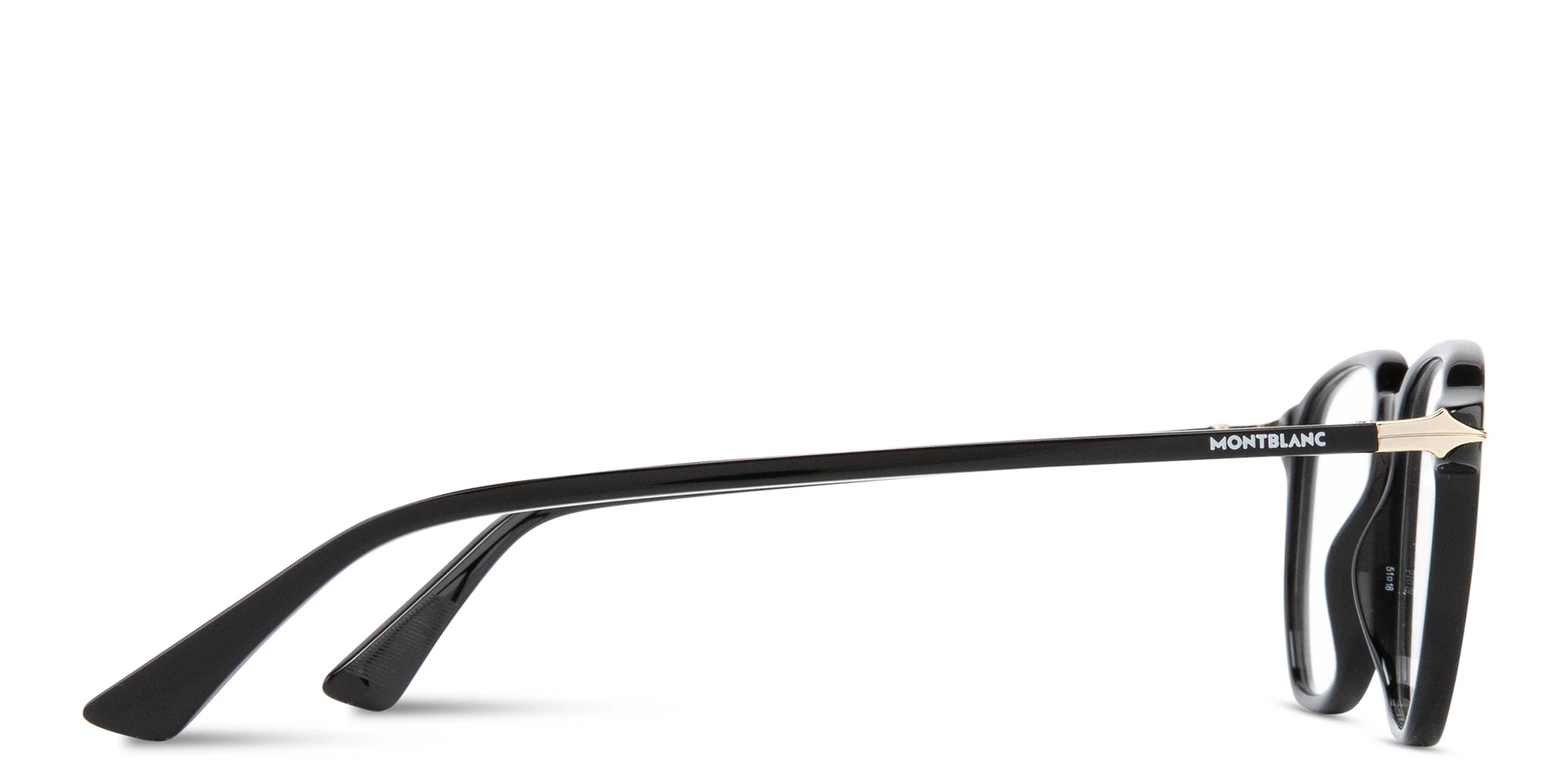 Shop MONTBLANC Nib Square Eyeglasses in Black online.