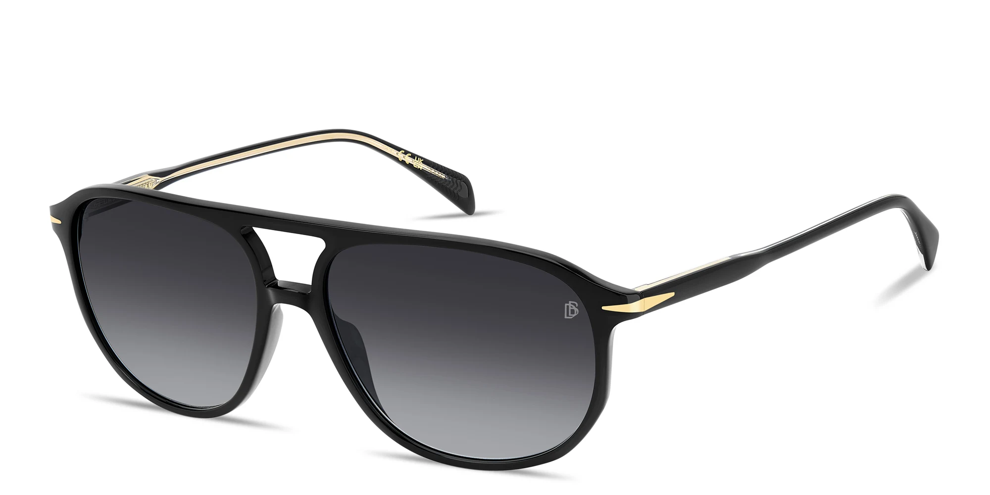 Shop DAVID BECKHAM Talisman Pilot Sunglasses in Black online.