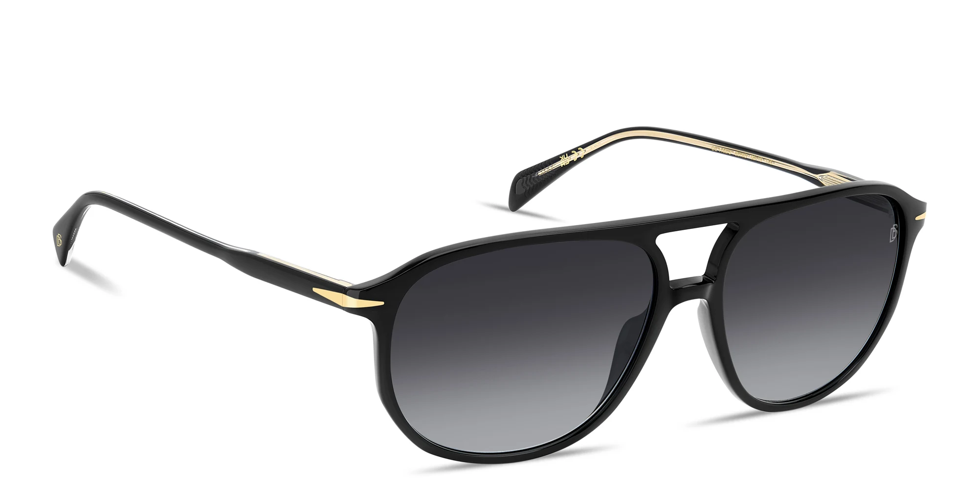 Shop DAVID BECKHAM Talisman Pilot Sunglasses in Black online.