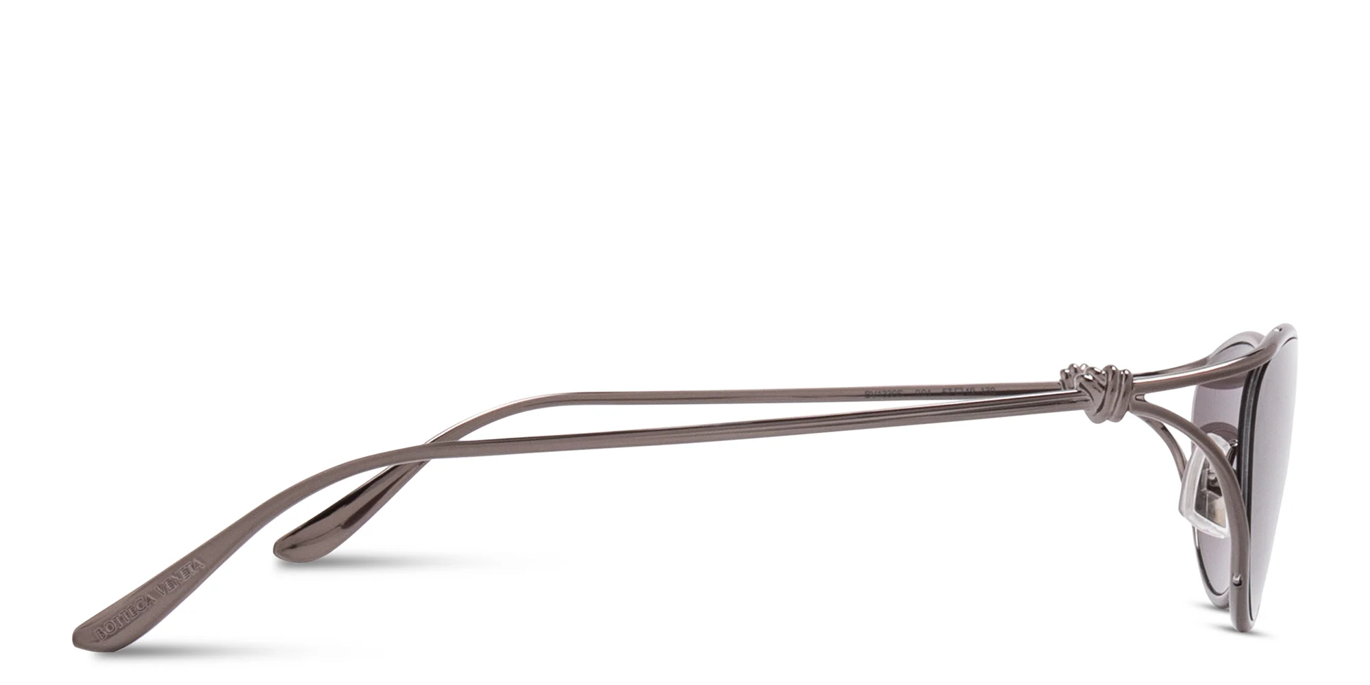 Shop BOTTEGA VENETA Knot Cat-Eye Sunglasses in Gunmetal online.