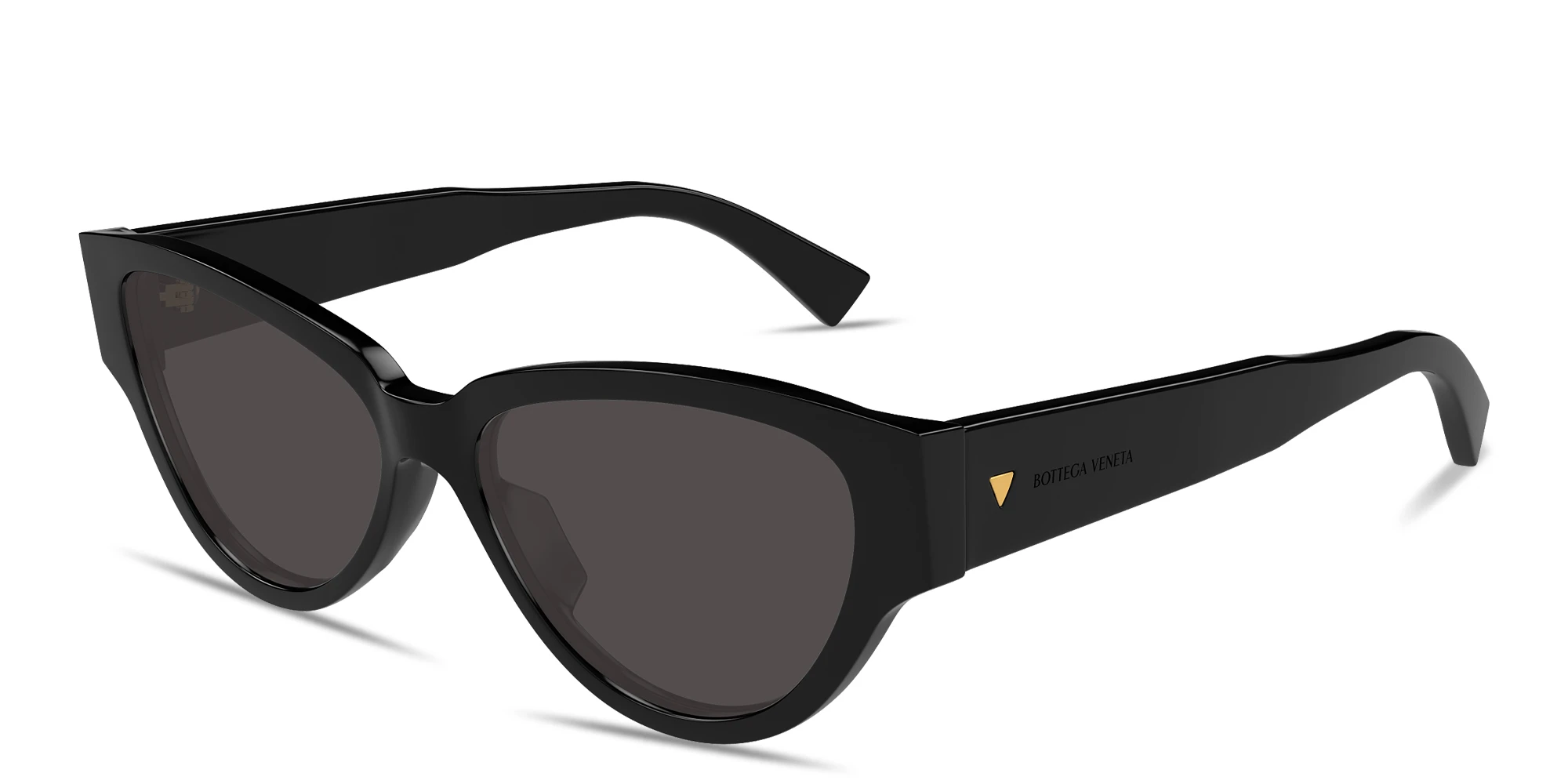 Shop BOTTEGA VENETA Bold Triangle Stud Cat-Eye Sunglasses in Black online.