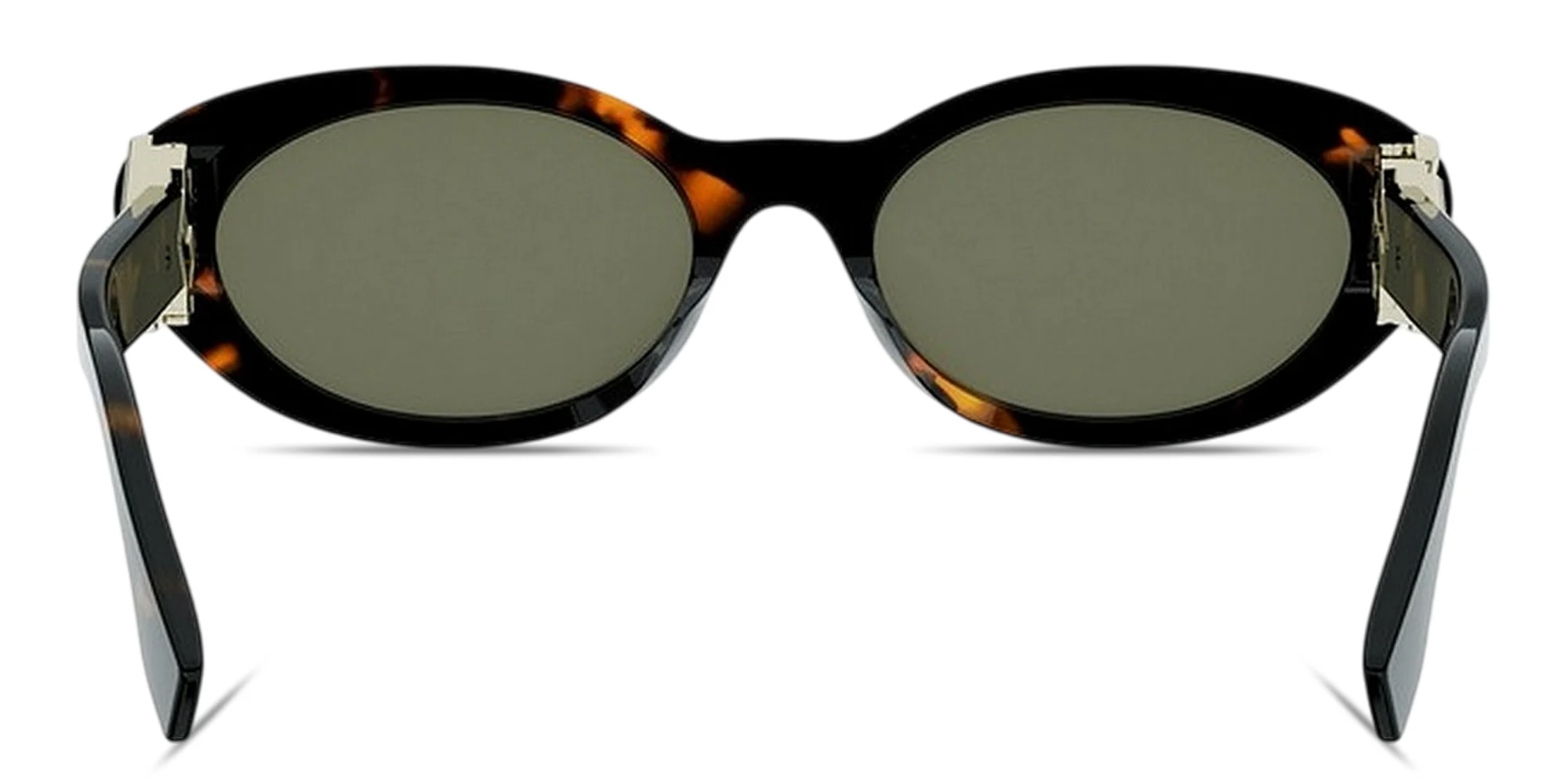 Shop FENDI FF Diamonds Oval Sunglasses in Dark Havana online.
