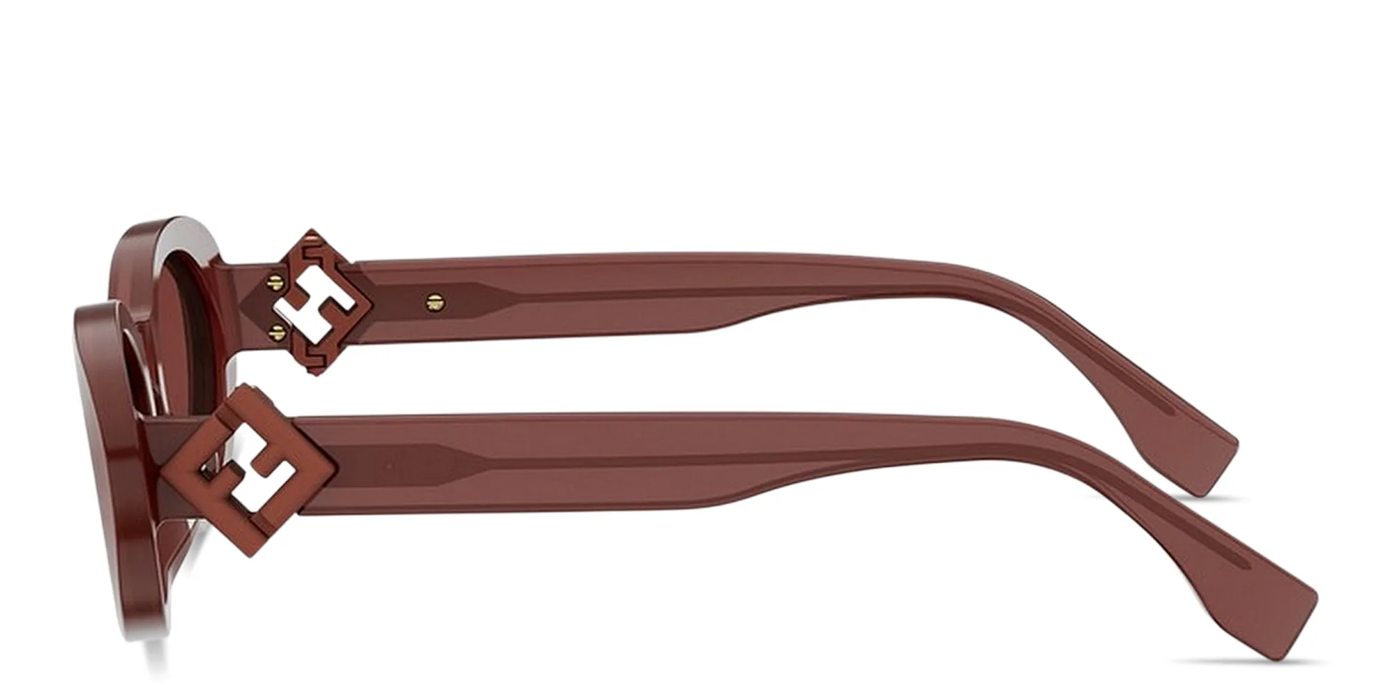 Shop FENDI FF Diamonds Oval Sunglasses in Opaline Rust online.
