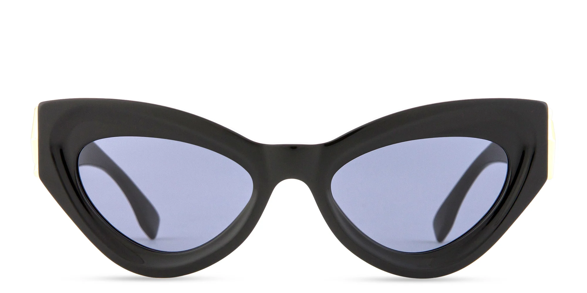 Shop FENDI FF Diamonds Black Cat-Eye Sunglasses in Black online.