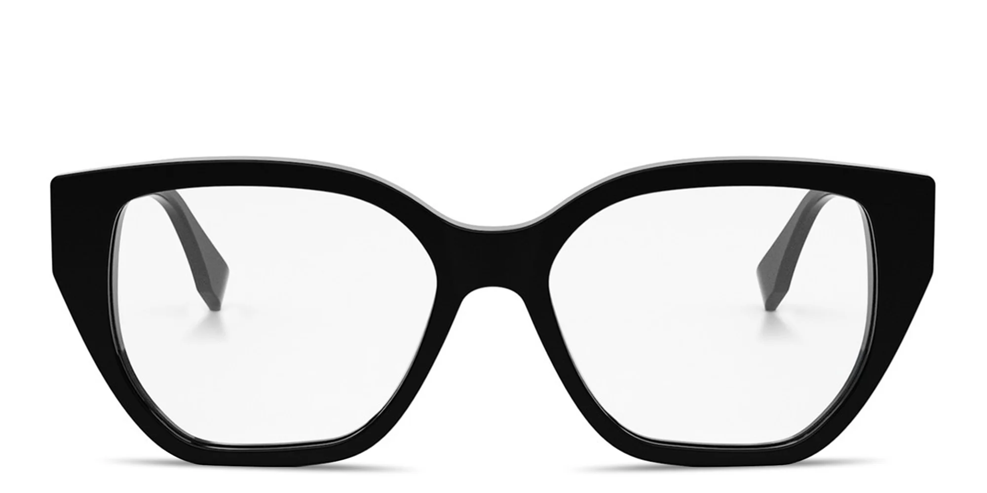 Shop FENDI FF Diamonds Black Rectangular Eyeglasses in Black online.