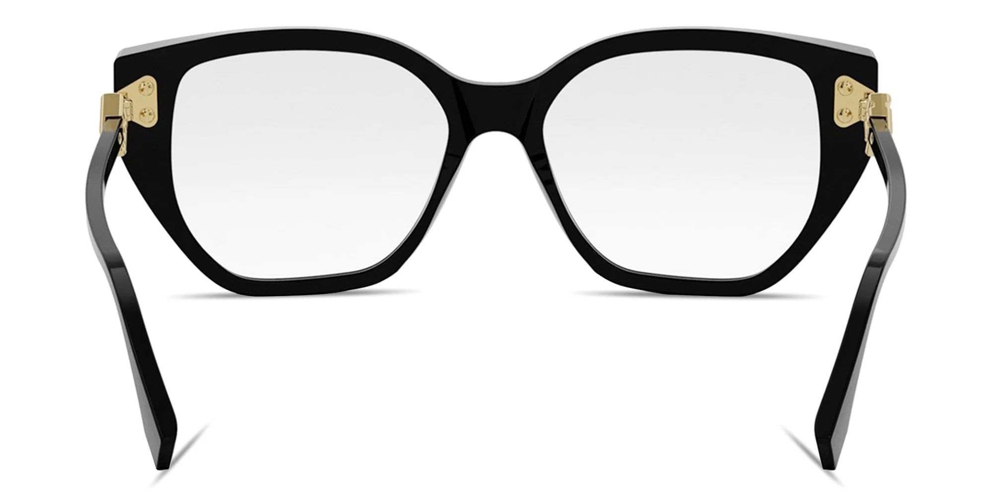 Shop FENDI FF Diamonds Black Rectangular Eyeglasses in Black online.
